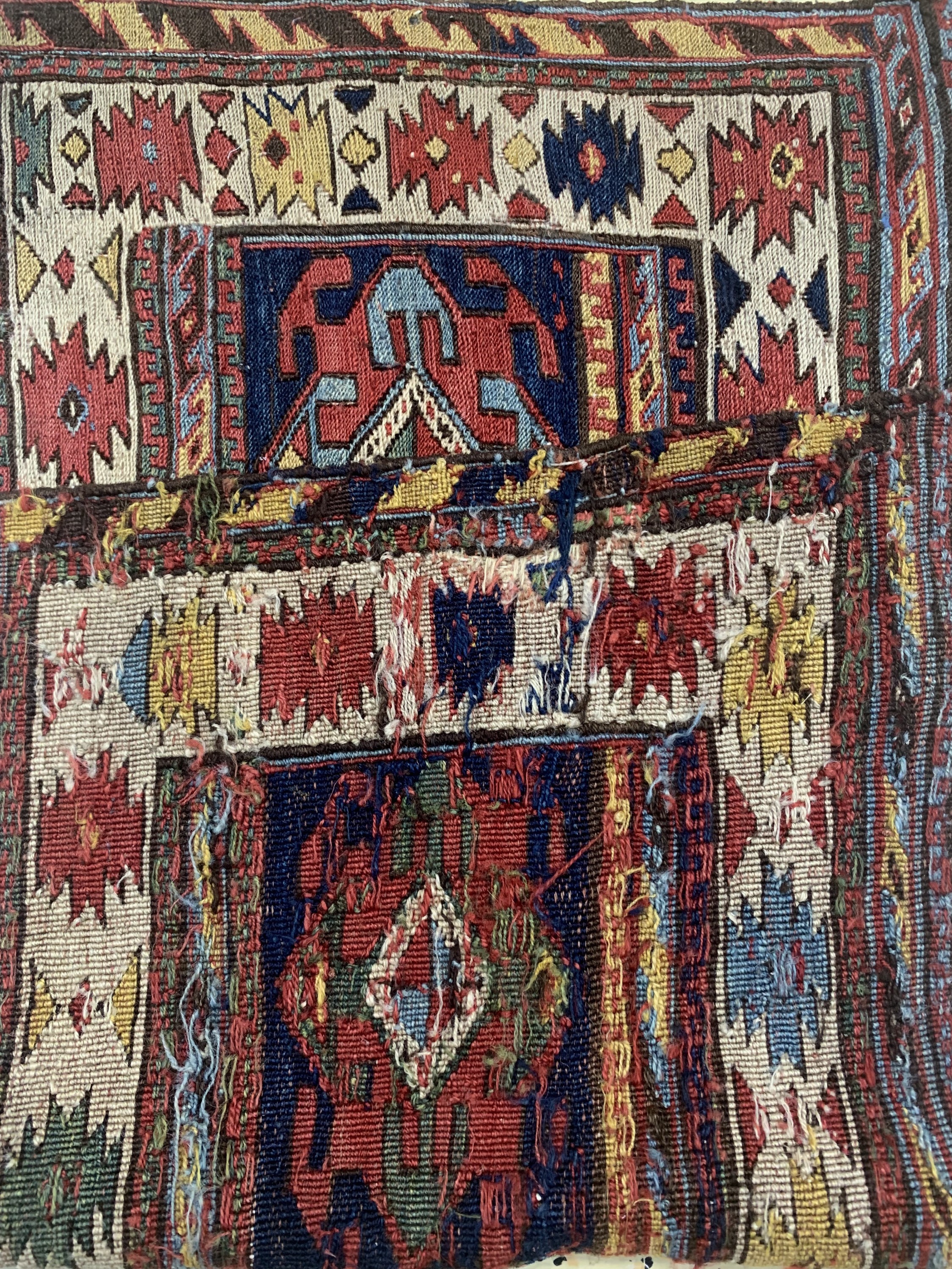 Detail d: Shahsawan Mafraschteil antik, Persien, 19.Jhd, Wolle auf Wolle, ca. 78 x 37 cm, EHZ: 2