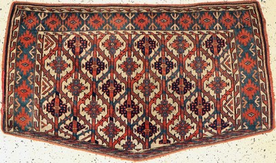 Image Yomud#"Asmalyk#"antique, Turkmenistan, 19th century, wool on wool, approx. 137 ...