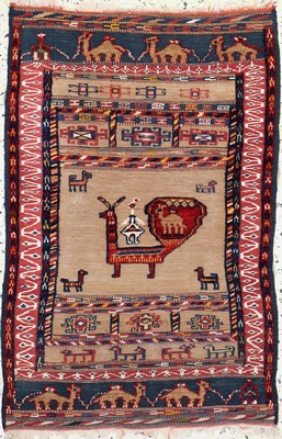 Image Kordi Kilim#"relief#"antique, Persia, around 1900, wool on wool, approx. 105 x ...