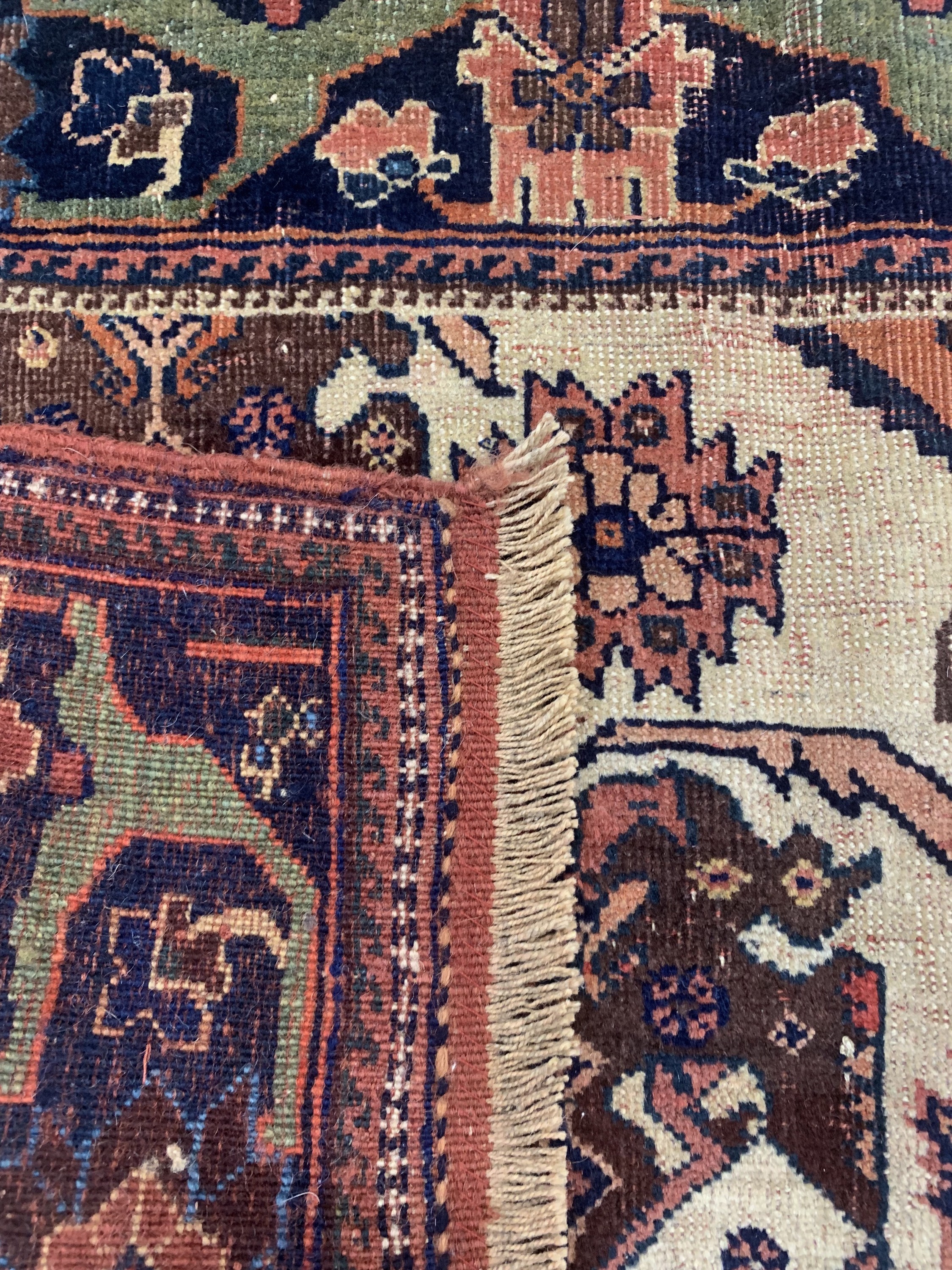 Detail d: Afschar"Taschenfront"antik, Persien, 19.Jhd, Wolle auf Wolle, ca. 84 x 58 cm, EHZ: 2-3