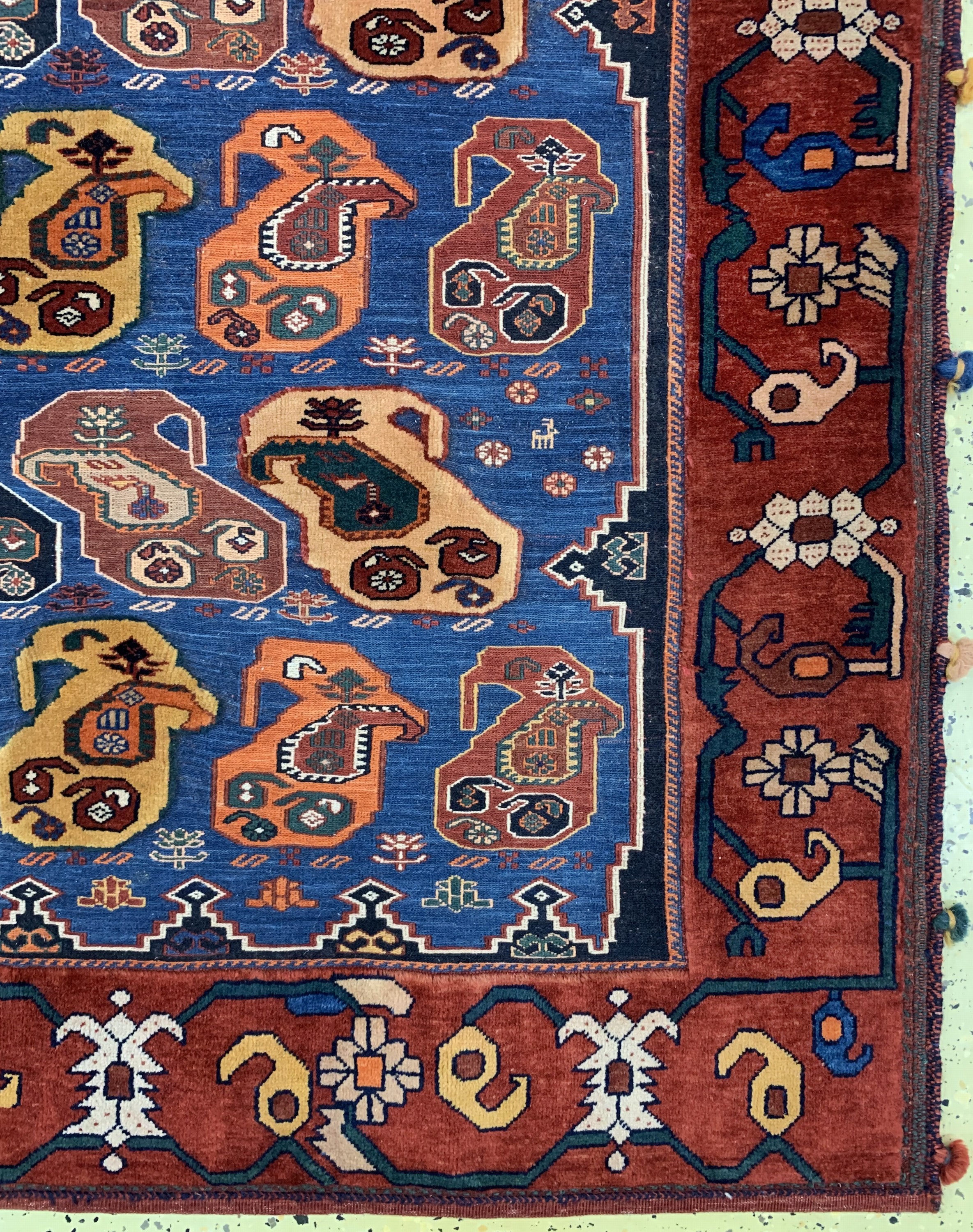 Detail a: Feiner Sumakh"relief", Persien, Ende 20.Jhd, Wolle auf Wolle, ca. 158 x 150 cm, EHZ: 1-2