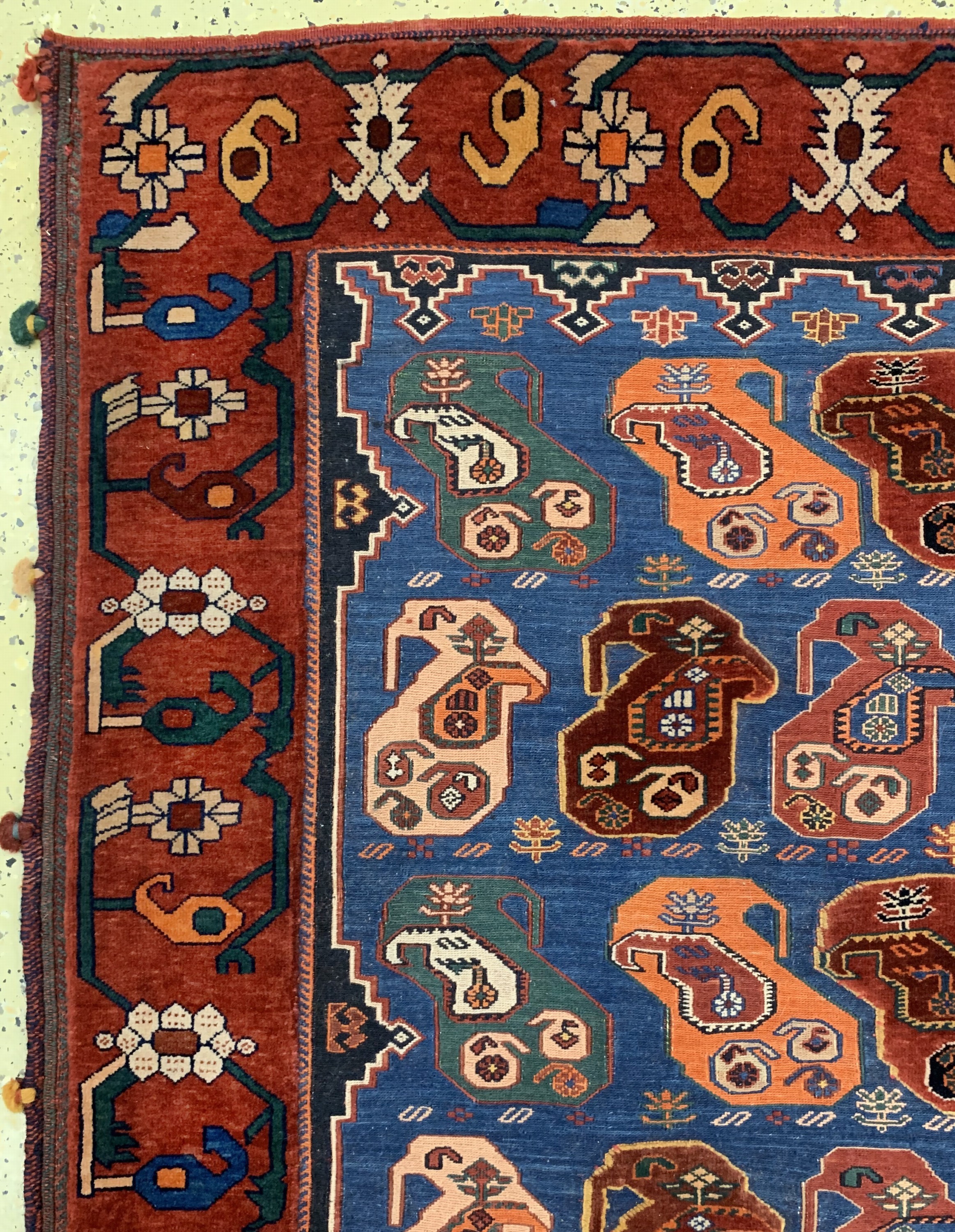 Detail c: Feiner Sumakh"relief", Persien, Ende 20.Jhd, Wolle auf Wolle, ca. 158 x 150 cm, EHZ: 1-2