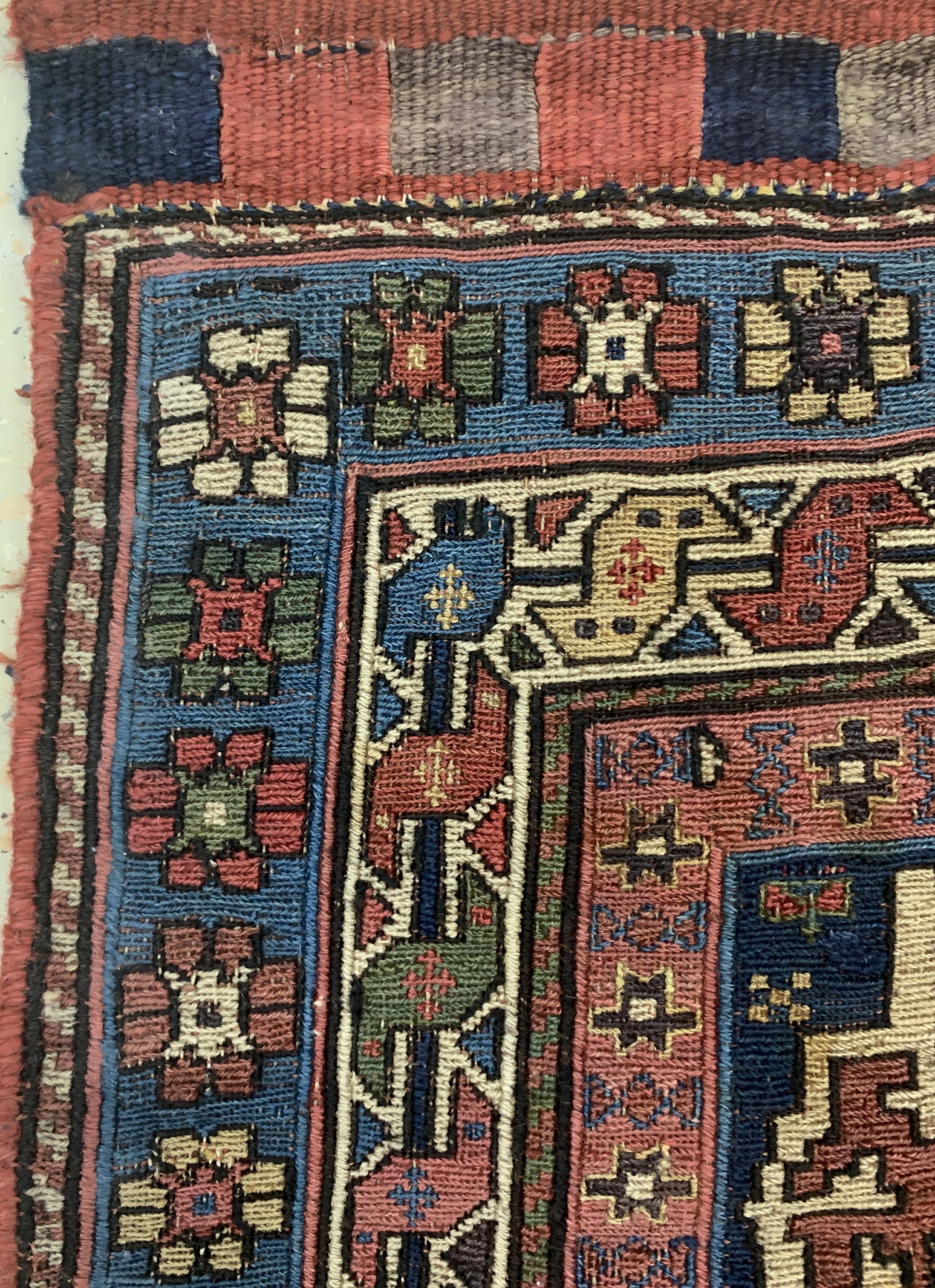 Detail b: Shahsawan"Taschenfront"antik, Persien, 19.Jhd, Wolle auf Wolle, ca. 54 x 47 cm, EHZ: 2