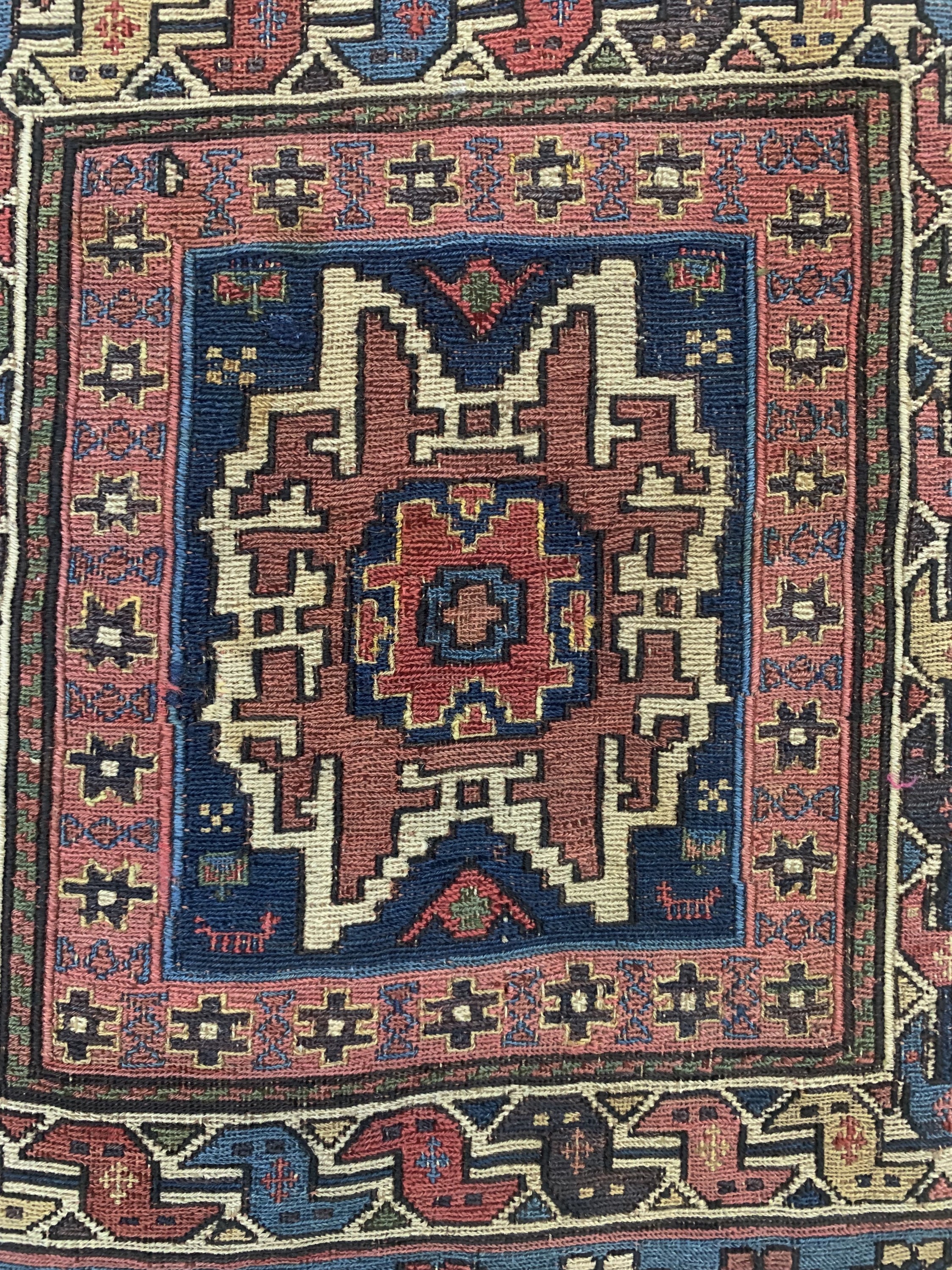 Detail c: Shahsawan"Taschenfront"antik, Persien, 19.Jhd, Wolle auf Wolle, ca. 54 x 47 cm, EHZ: 2