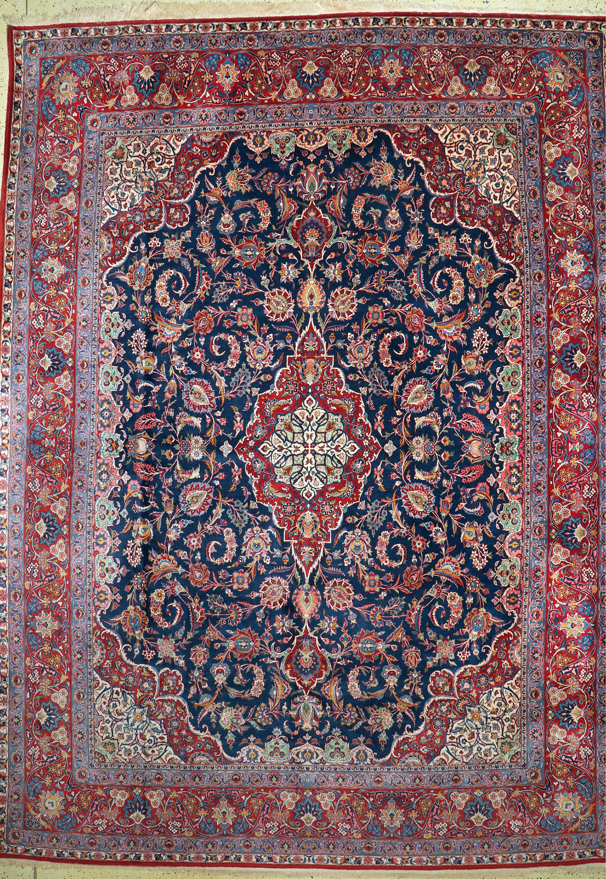 Keschan fein alt, Persien, Anfang 20.Jhd, Korkwolle auf Baumwolle, ca. 430 x 323 cm, EHZ: 2