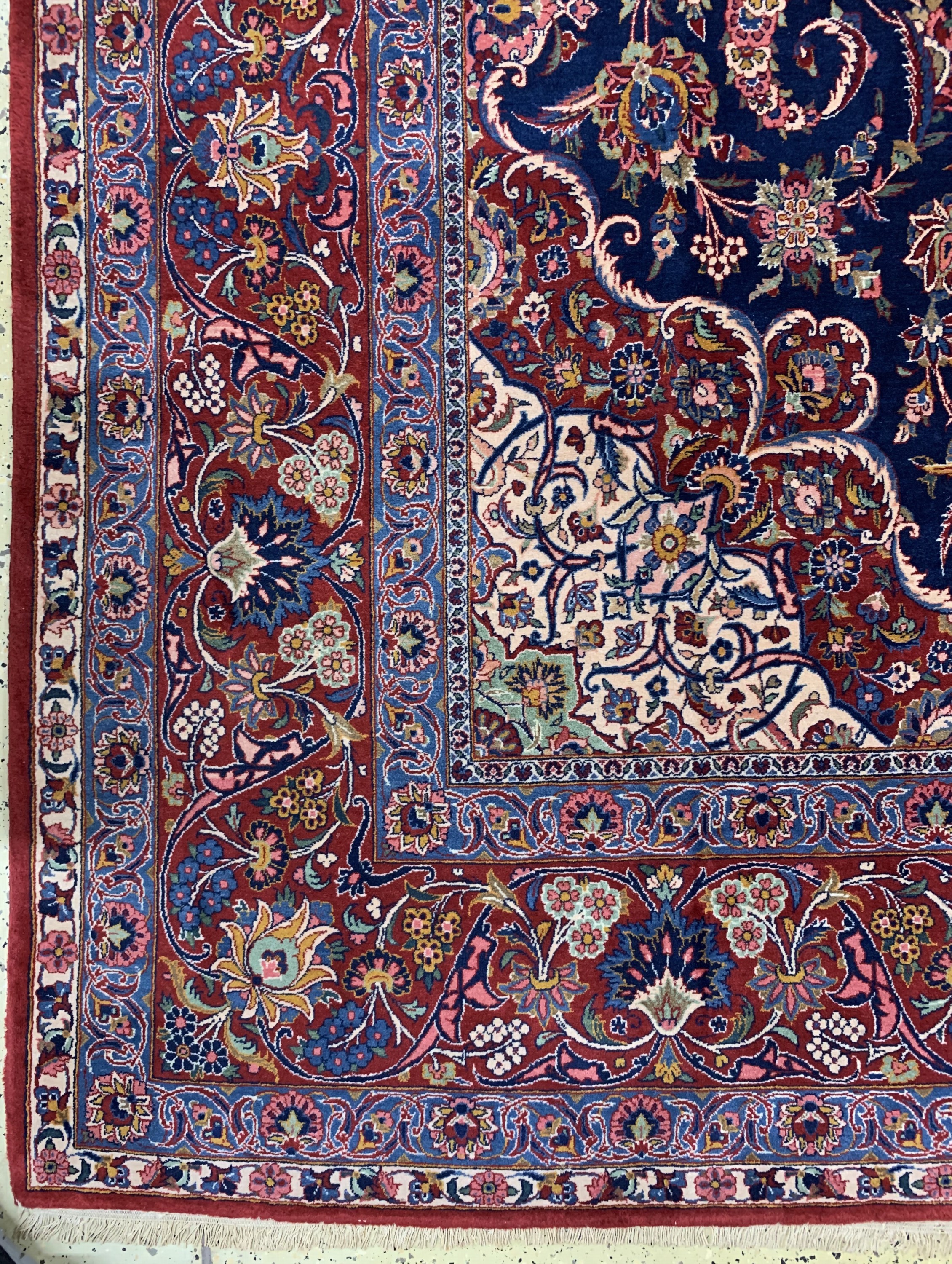 Detail b: Keschan fein alt, Persien, Anfang 20.Jhd, Korkwolle auf Baumwolle, ca. 430 x 323 cm, EHZ: 2