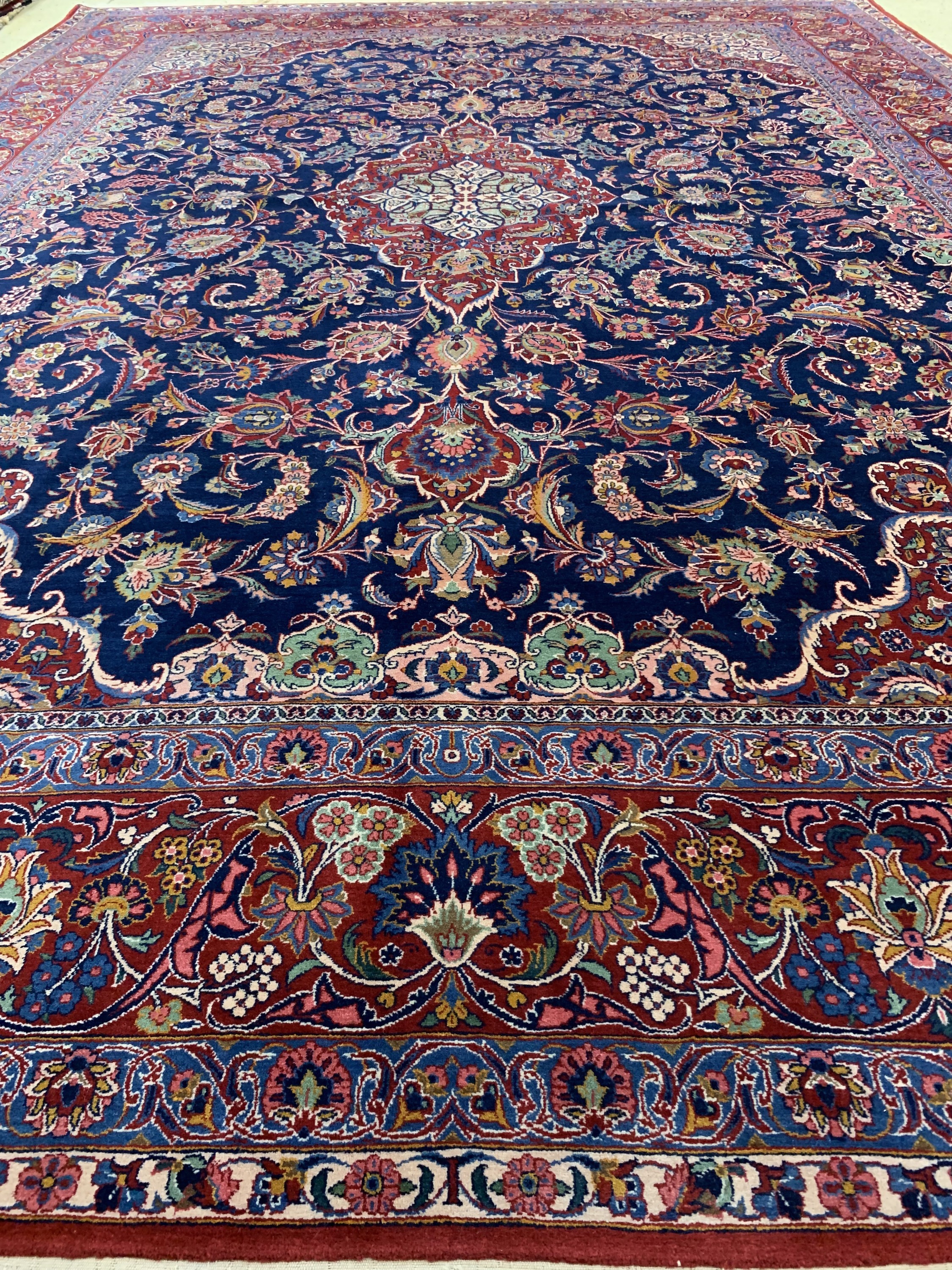 Detail g: Keschan fein alt, Persien, Anfang 20.Jhd, Korkwolle auf Baumwolle, ca. 430 x 323 cm, EHZ: 2