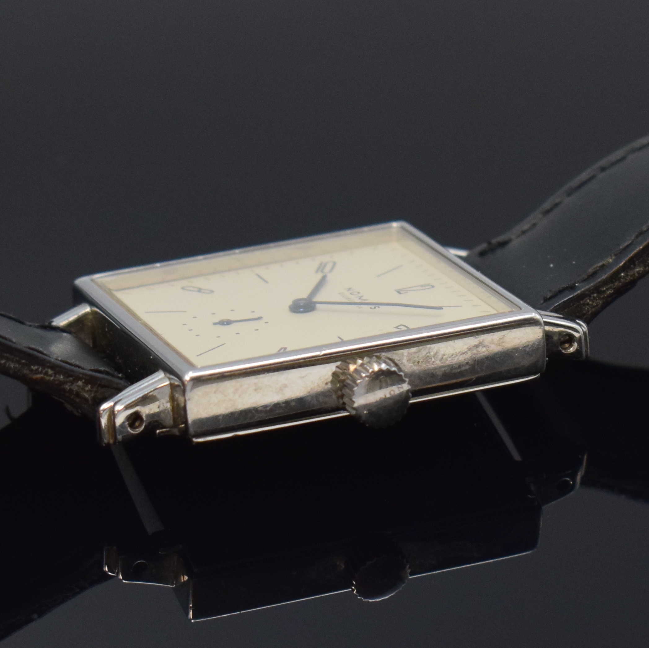 Detail c: NOMOS auf 2000 Stück limitierte Armbanduhr Tetra Expo 2000, Deutschland 2000, Handaufzug, 2-teil. Edelstahlgeh. inkl. orig. Lederband (zu ern.) m. ...