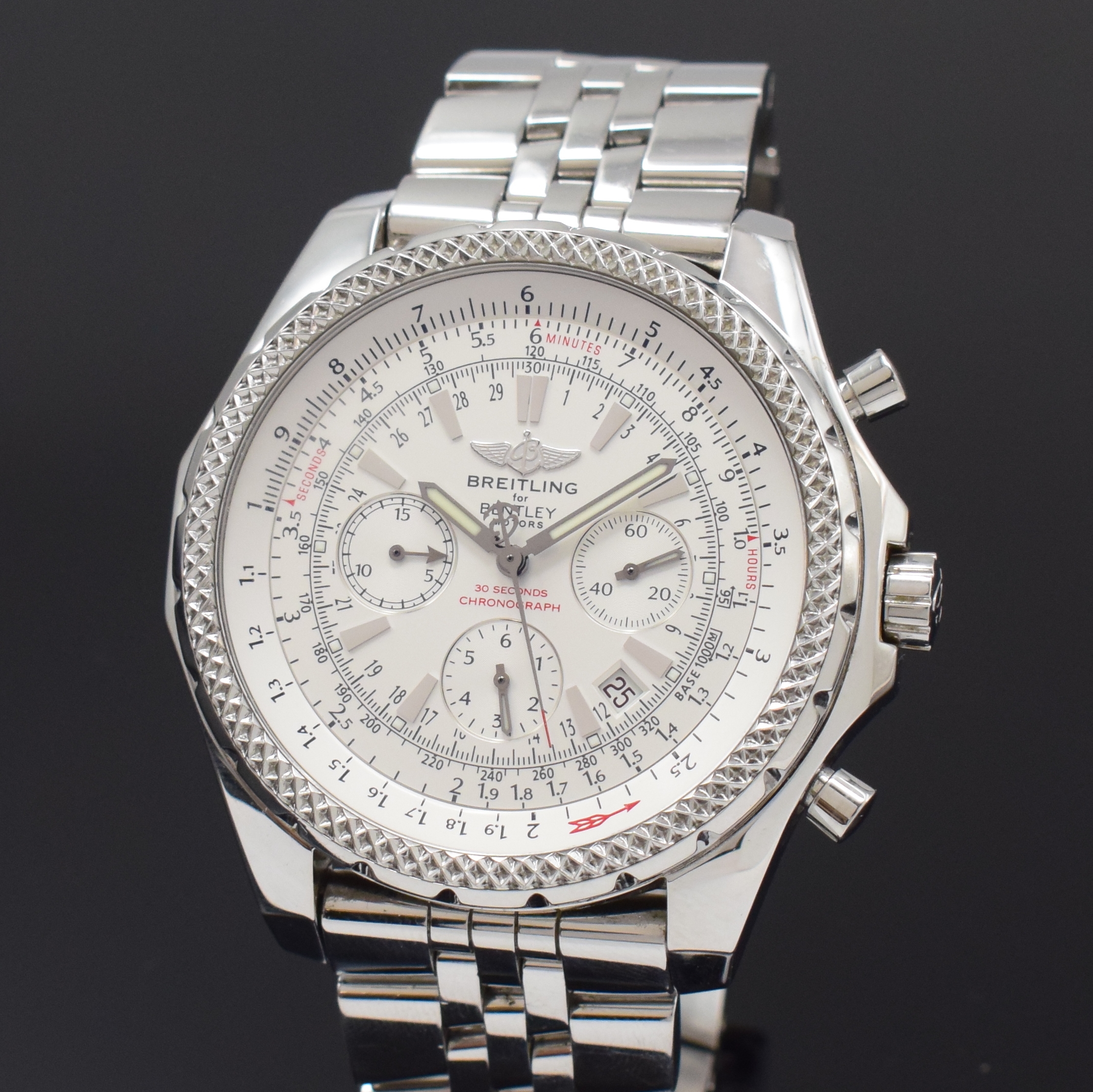 Detail a: BREITLING Armbandchronograph aus der Special Edition Bentley Motors Referenz A25362, Automatik, Chronometer in Edelstahl inkl. Gliederband m. ...