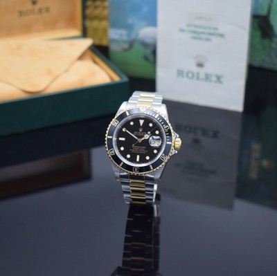 Image ROLEX Herrenarmbanduhr Oyster Perpetual Date Submariner Referenz 16613, Automatik, LC ...