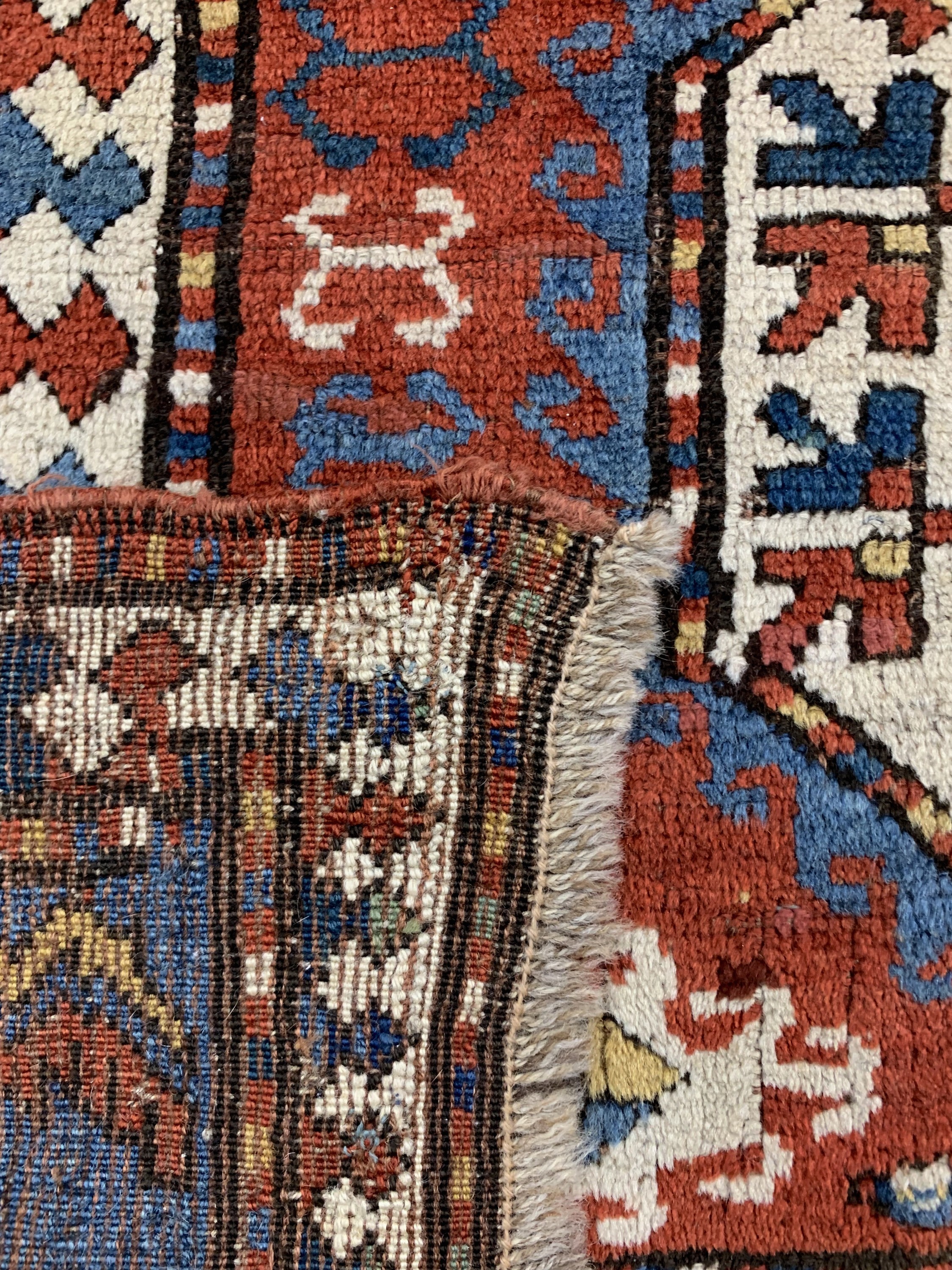 Detail h: "Lori-Pampak"Kazak antik, Kaukasus, Ende 19.Jhd, Wolle auf Wolle, ca. 220 x 170 cm, EHZ: 2(kleine alte Restaurierungen).