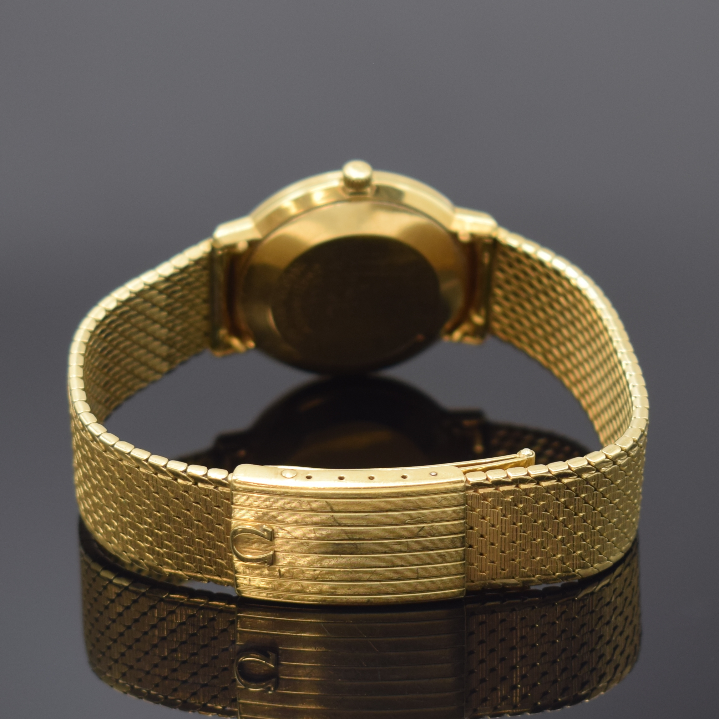 Detail b: OMEGA De Ville Referenz 166033 Armbanduhr in GG 750/000 an original Goldband, Schweiz um 1969, Automatik, Monocoque-Geh., orig. Glas u. Krone, silb. ...