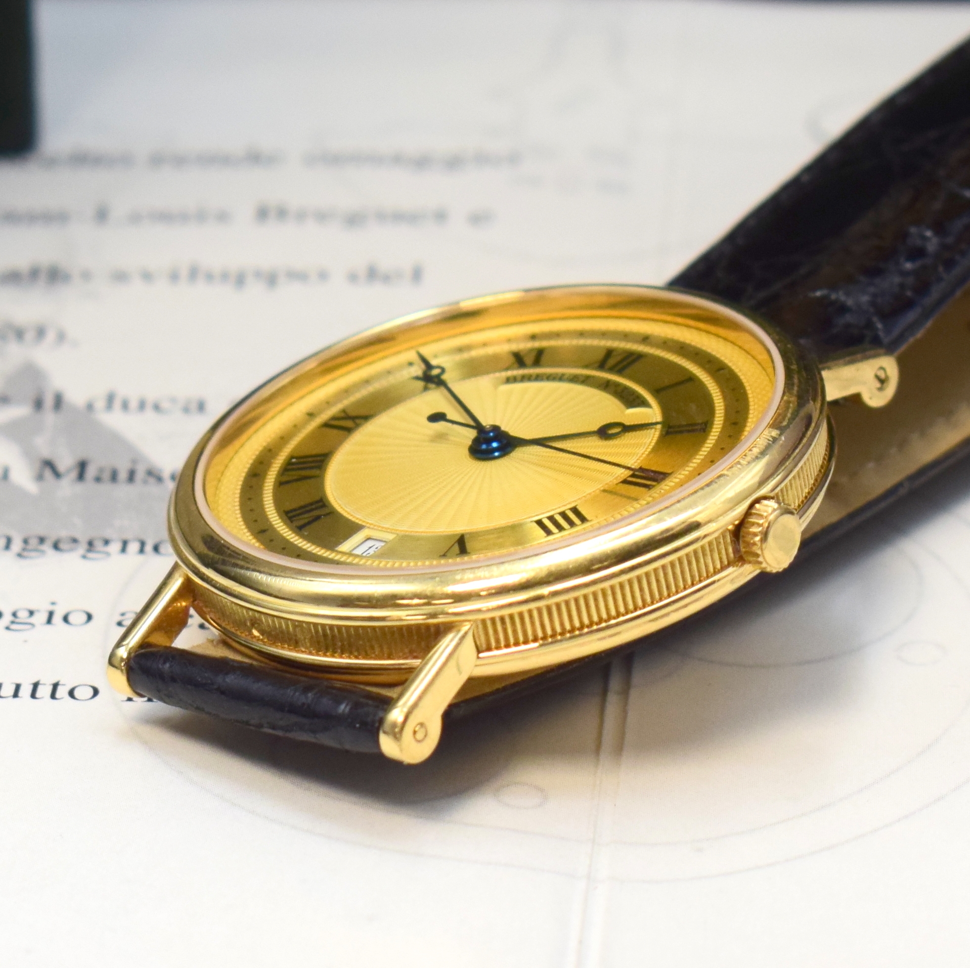 Detail d: BREGUET feine und extrem seltene, auf 50 Stücklimitierte Herrenarmbanduhr in GG 750/000 Referenz 3840 "Jubilä", Automatik, in Kleinserie ...