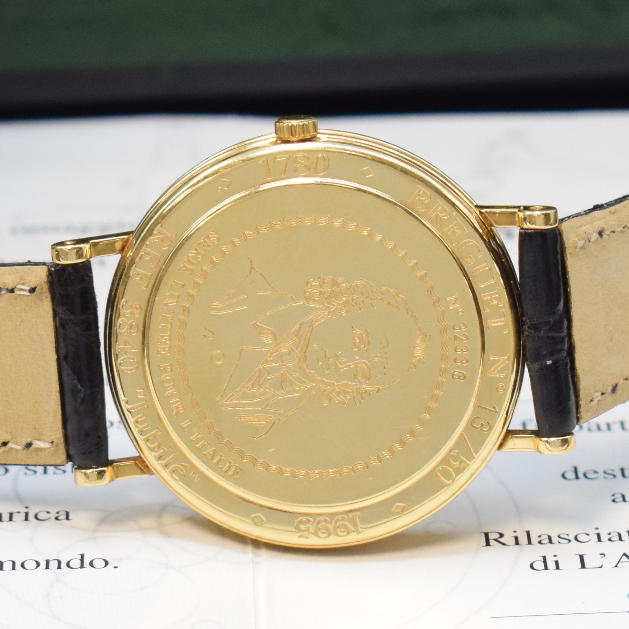 Detail e: BREGUET feine und extrem seltene, auf 50 Stücklimitierte Herrenarmbanduhr in GG 750/000 Referenz 3840 "Jubilä", Automatik, in Kleinserie ...