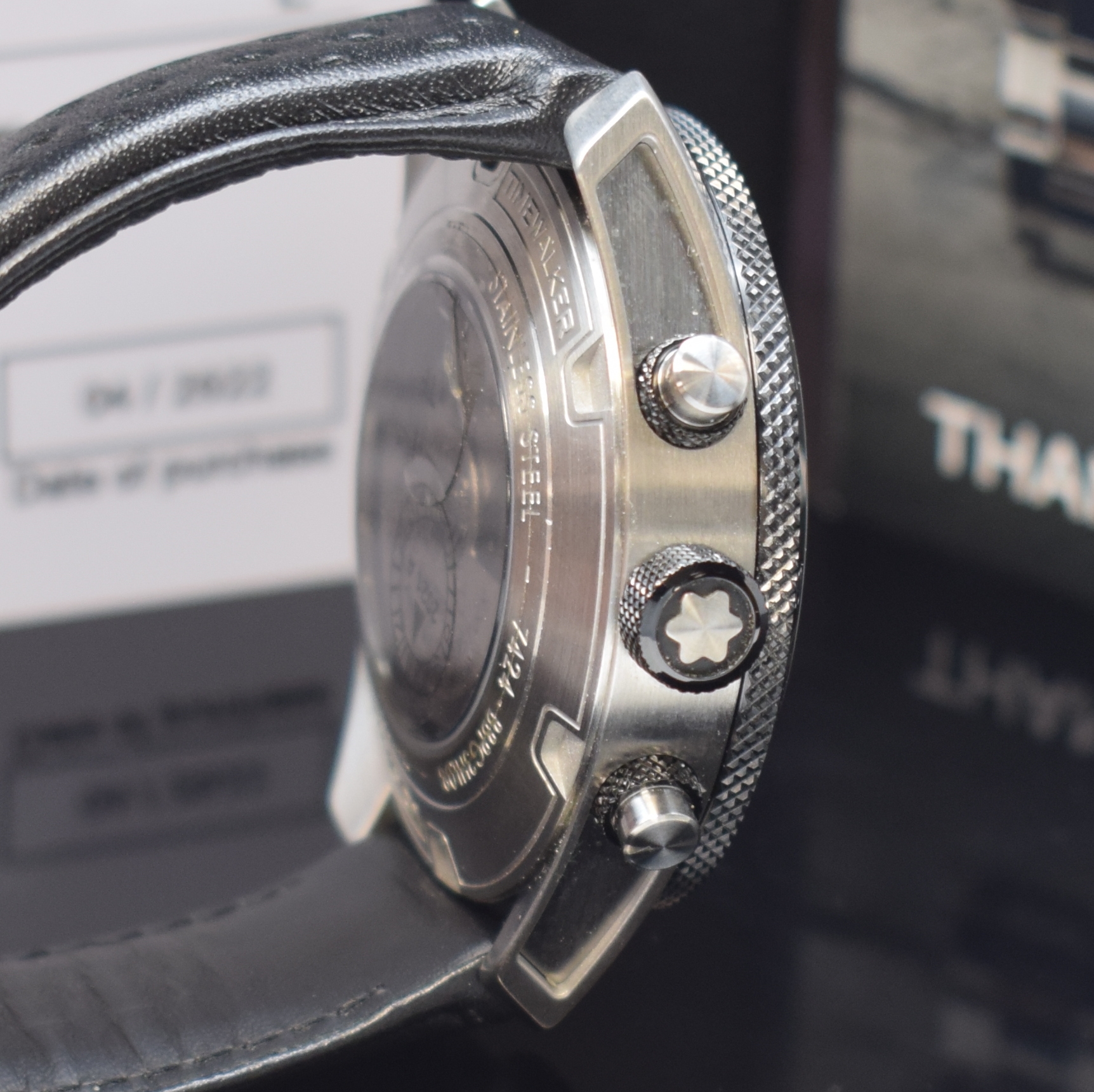 Detail c: MONTBLANC Timewalker Armbandchronograph in Stahl Referenz 116098, Schweiz verk. lt. beil. Pap. 04/2022, Automatik, beids. vergl. Geh., Boden ...
