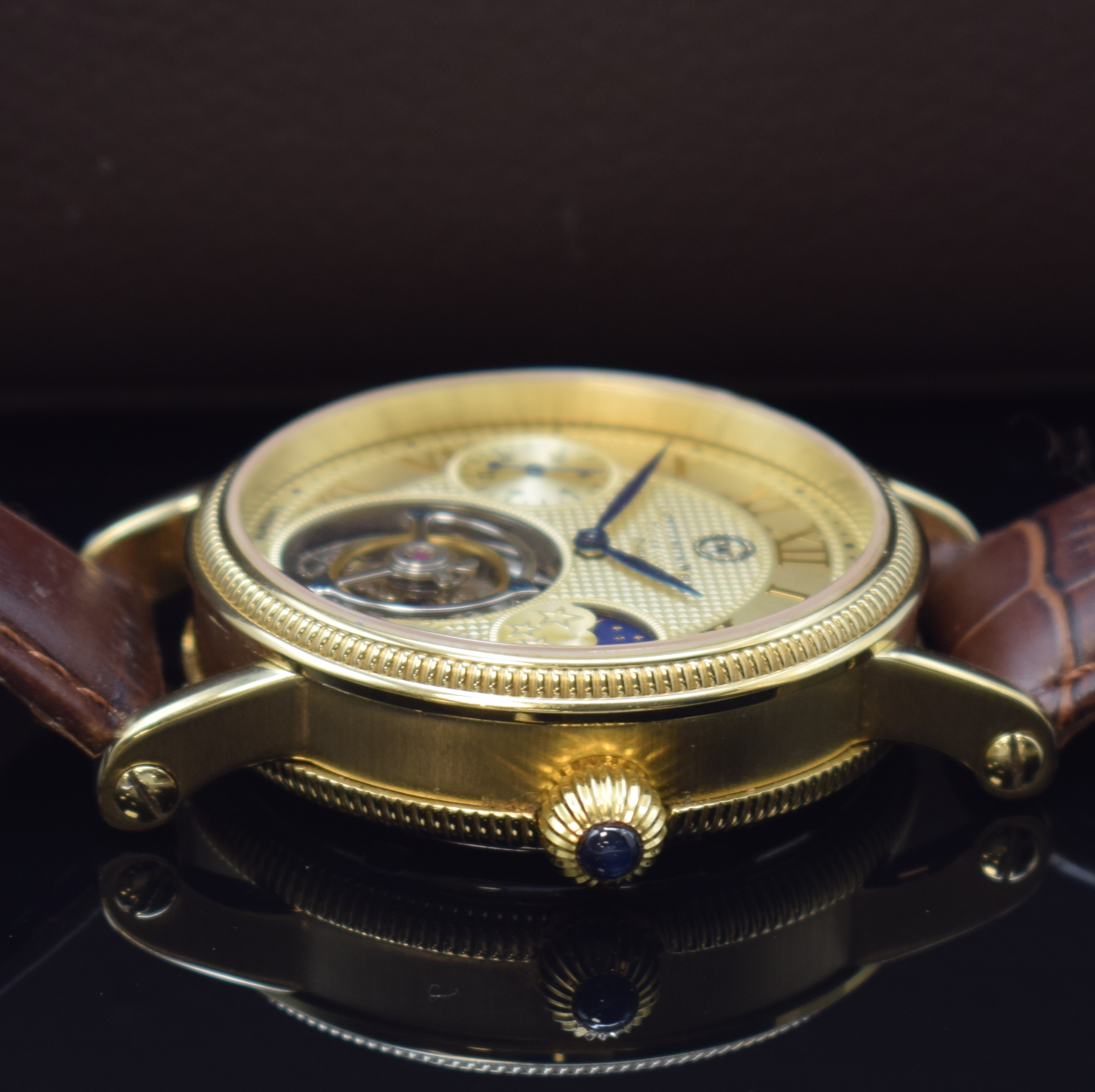 Detail b: CONSTANTIN WEISZ Tourbillon auf 2010 Stück limitierte Armbanduhr, Deutschland um 2010, Handaufzug, verg. Geh. beids. vergl., orig. Lederband inkl. ...