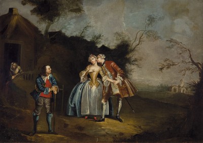 Image 26829762 - Unbekannter Künstler des 18.Jh., im Stile Nicolas Lancret (1690-1745), ...