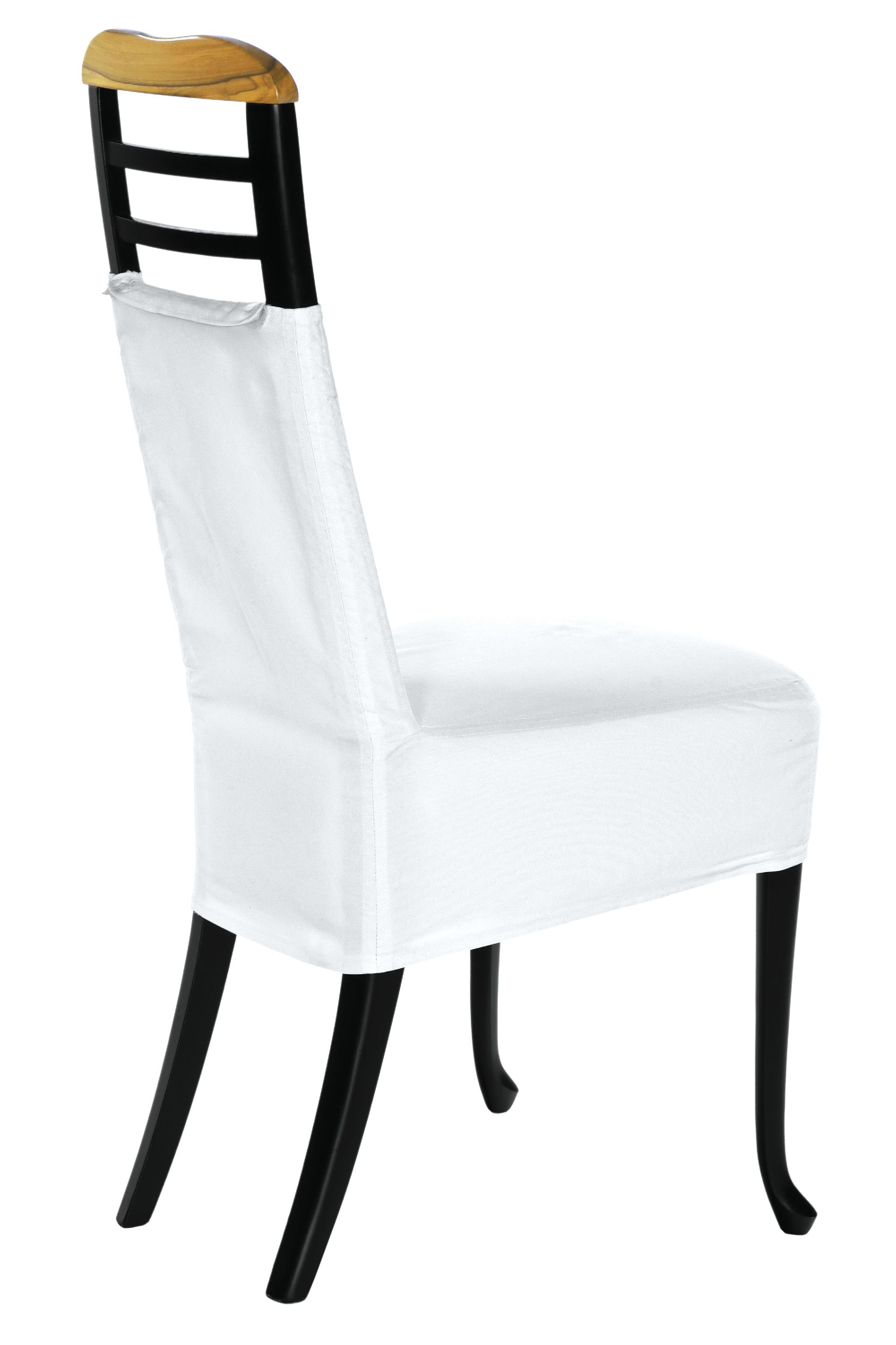 Detail c: 4er Set Stühle, "Giorgetti", made in Italy, Massivholz schwarz gelackt u. Edelholz poliert, abnehmbare Stoffhussen cremefarben, Beine ...