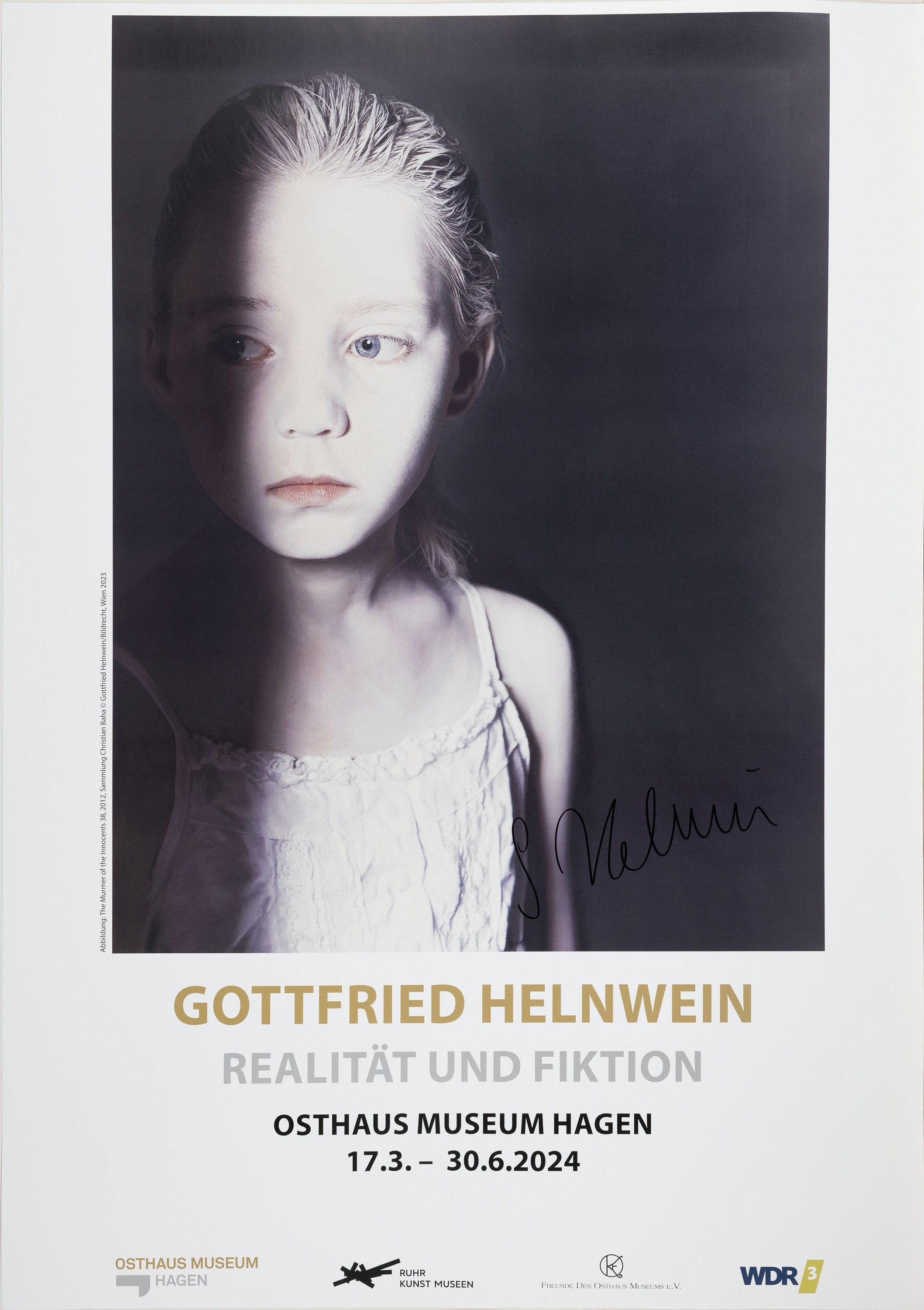 Gottfried Helnwein, geb. 1948, Offset-Lithografie auf festem Papier, handsign., Osthaus Museum, Hagen 2024, ca. 84x59,5cm