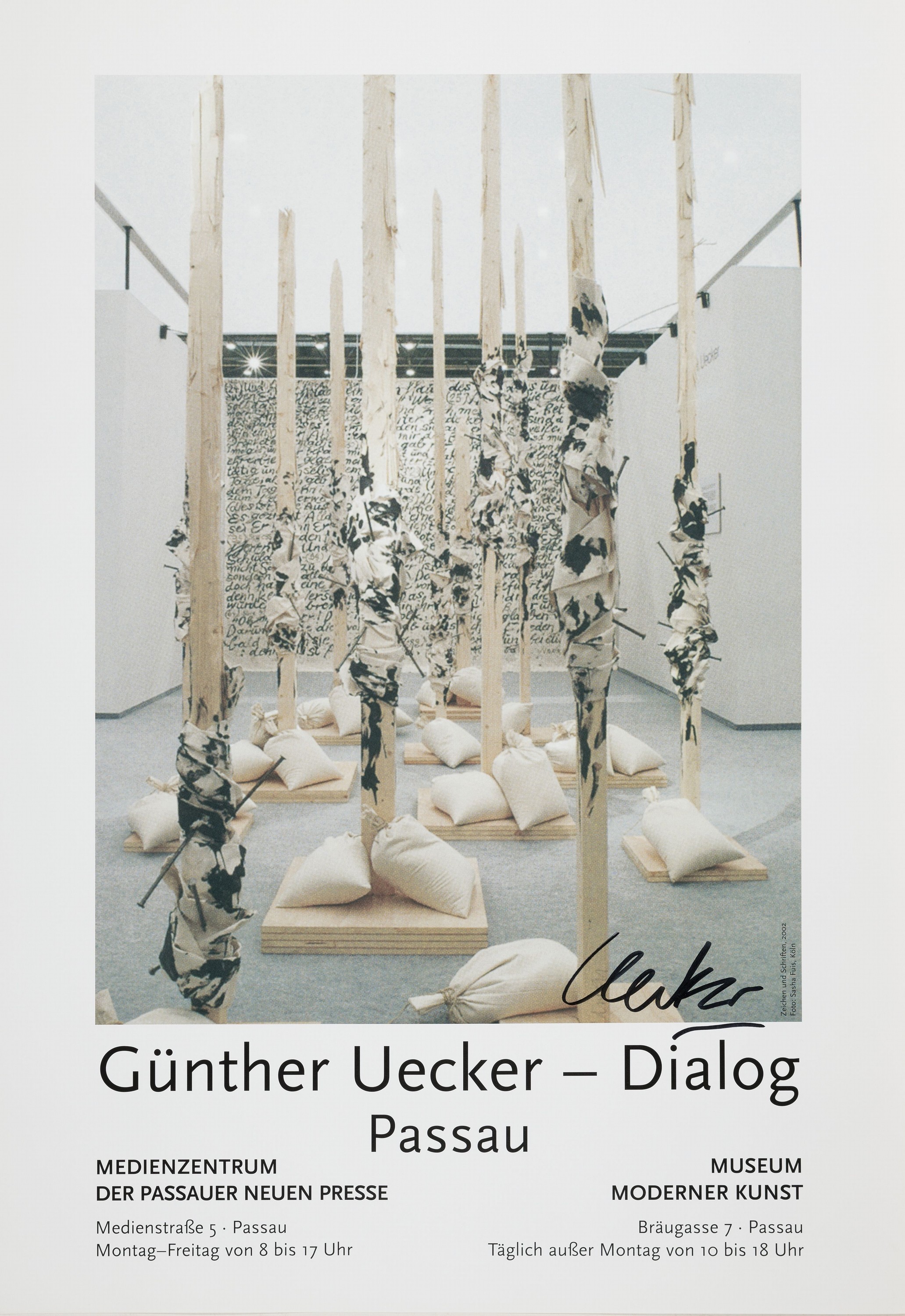 Günther Uecker, geb. 1930, Offsetlithografie ,handsign., Museum Morderner Kunst, Passau 2002, ca. 59,5x42 cm