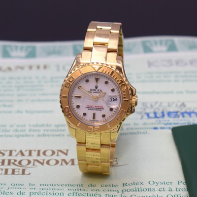 Image ROLEX 18k yellow gold ladies wristwatch Oyster Perpetual Yacht-Master reference 169628, ...