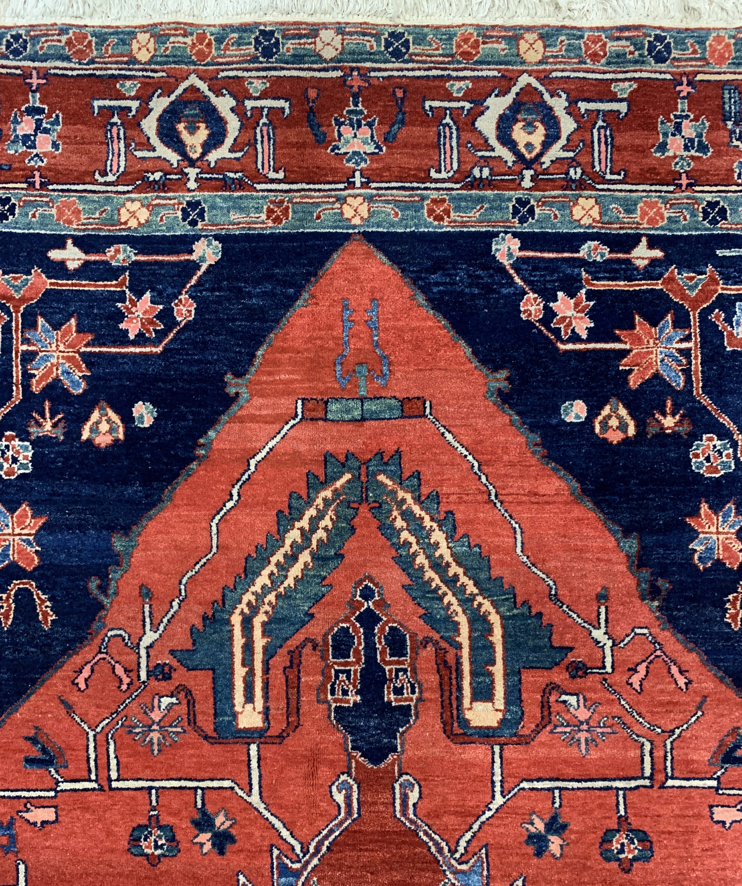 Detail e: Azeri, Azerbaijan, Mitte 20.Jhd, Wolle auf Baumwolle, ca. 390 x 300 cm, Reinigungsbedürftig, EHZ: 2