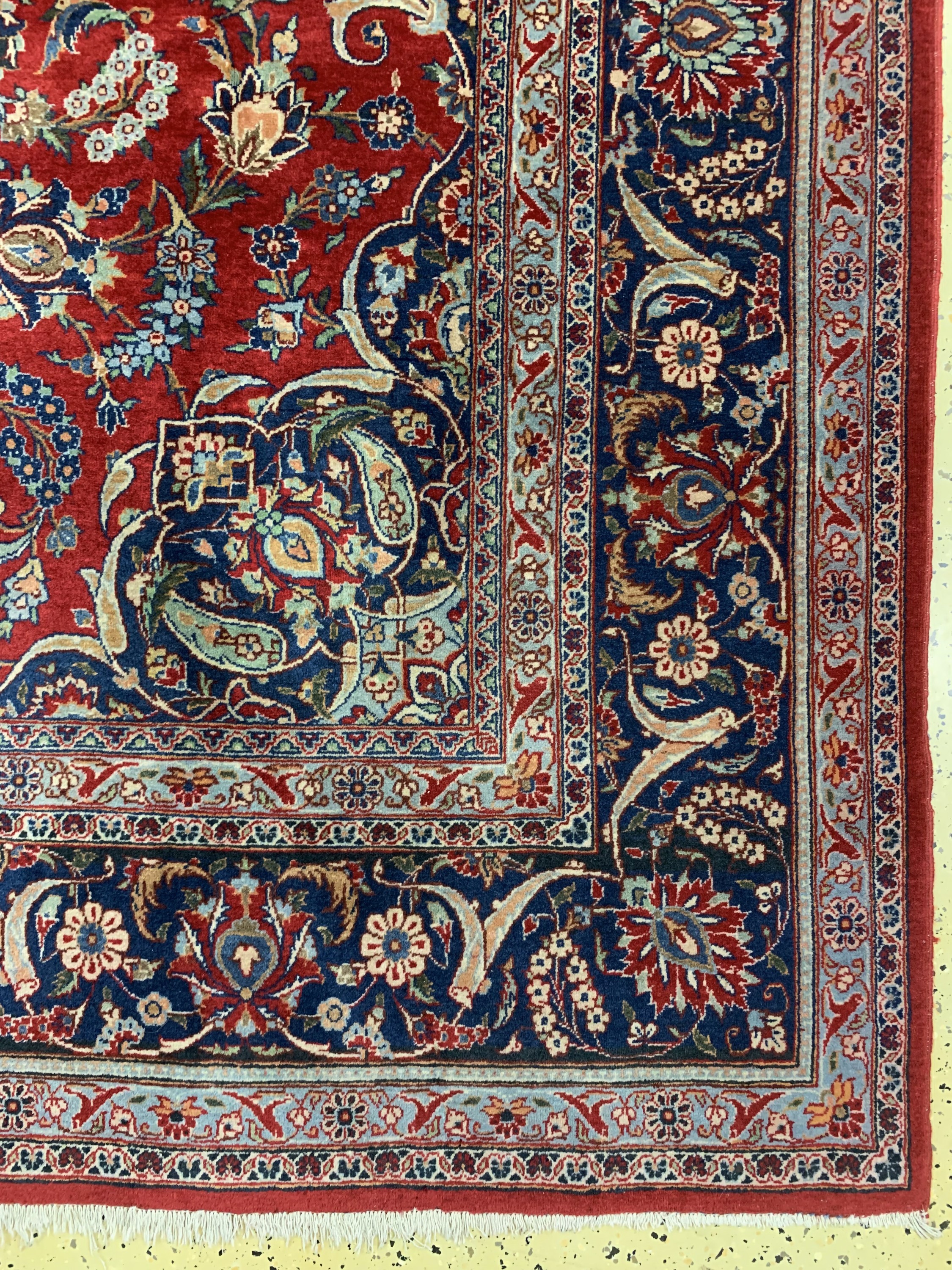 Detail a: Keschan alt, Persien, Anfang 20.Jhd, Wolle auf Baumwolle, ca. 322 x 220 cm, EHZ: 2-3