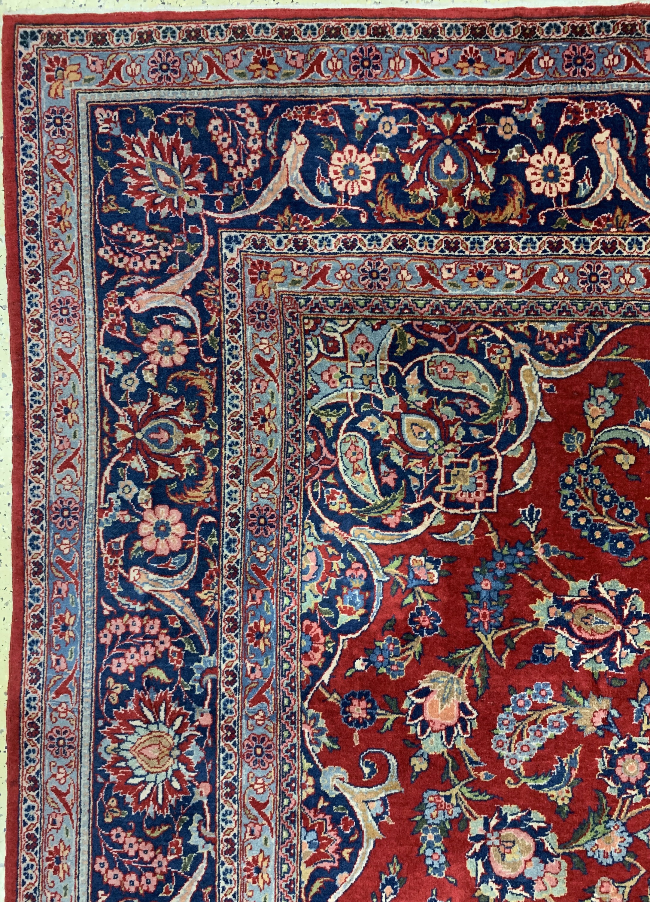 Detail d: Keschan alt, Persien, Anfang 20.Jhd, Wolle auf Baumwolle, ca. 322 x 220 cm, EHZ: 2-3