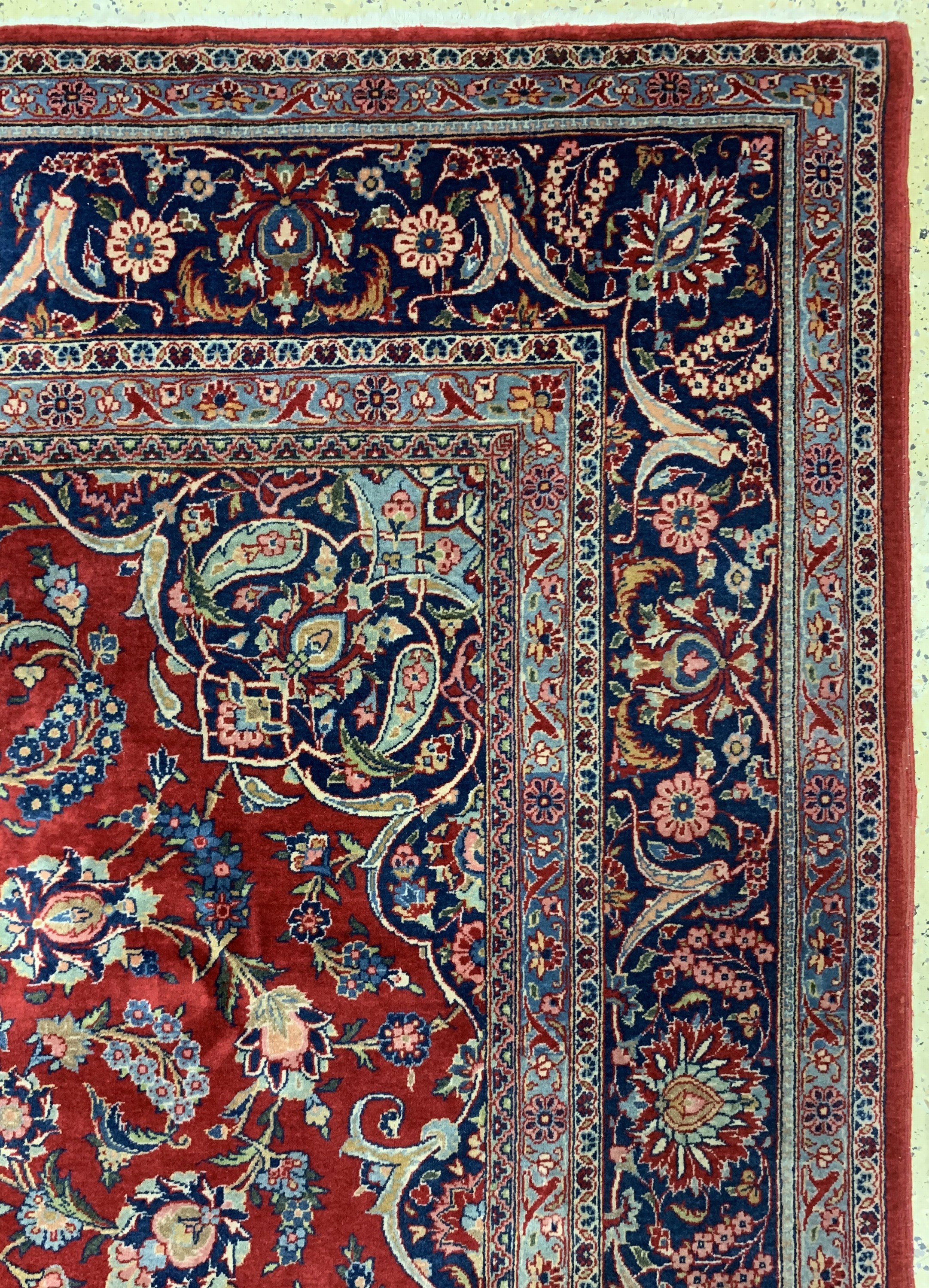 Detail e: Keschan alt, Persien, Anfang 20.Jhd, Wolle auf Baumwolle, ca. 322 x 220 cm, EHZ: 2-3