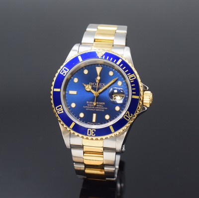 Image ROLEX Oyster Perpetual Date Submariner gents wristwatch in steel/gold, self winding, ...