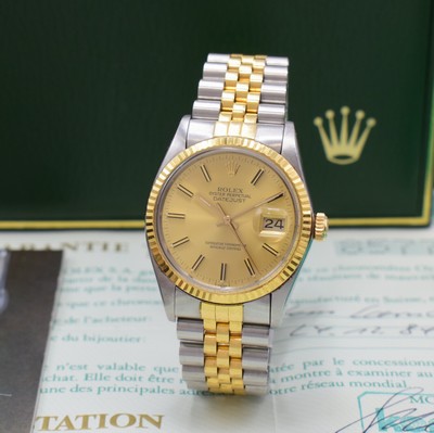 Image ROLEX Oyster Perpetual Datejust Herrenarmbanduhr Referenz 16013 in Stahl/Gold, ...