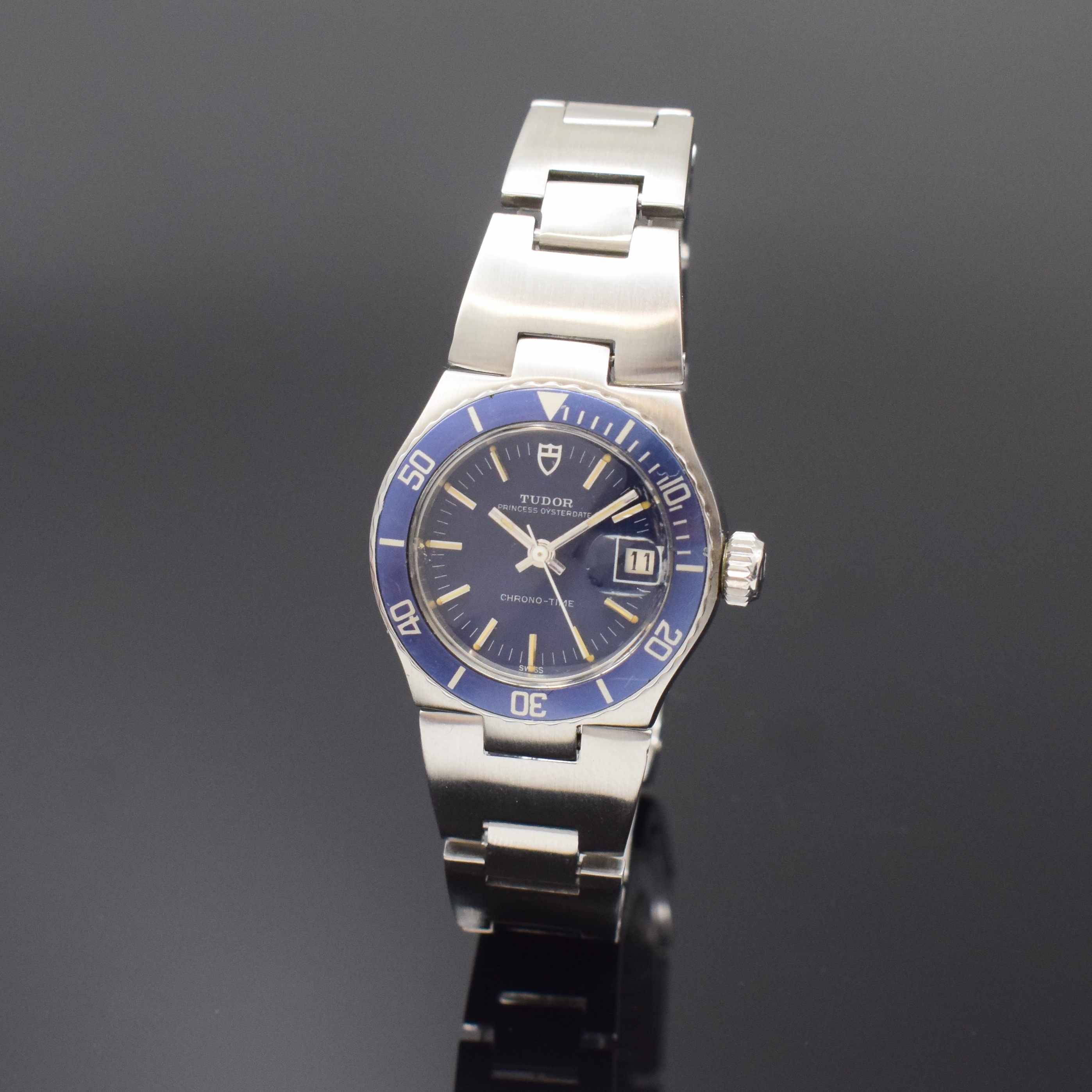 TUDOR Damenarmbanduhr Princess Oysterdate Referenz 9321/0, Schweiz um 1980, Automatik, im orig. Rolex-Gehäuse inkl. Gliederband m. Rolex/Tudor ...
