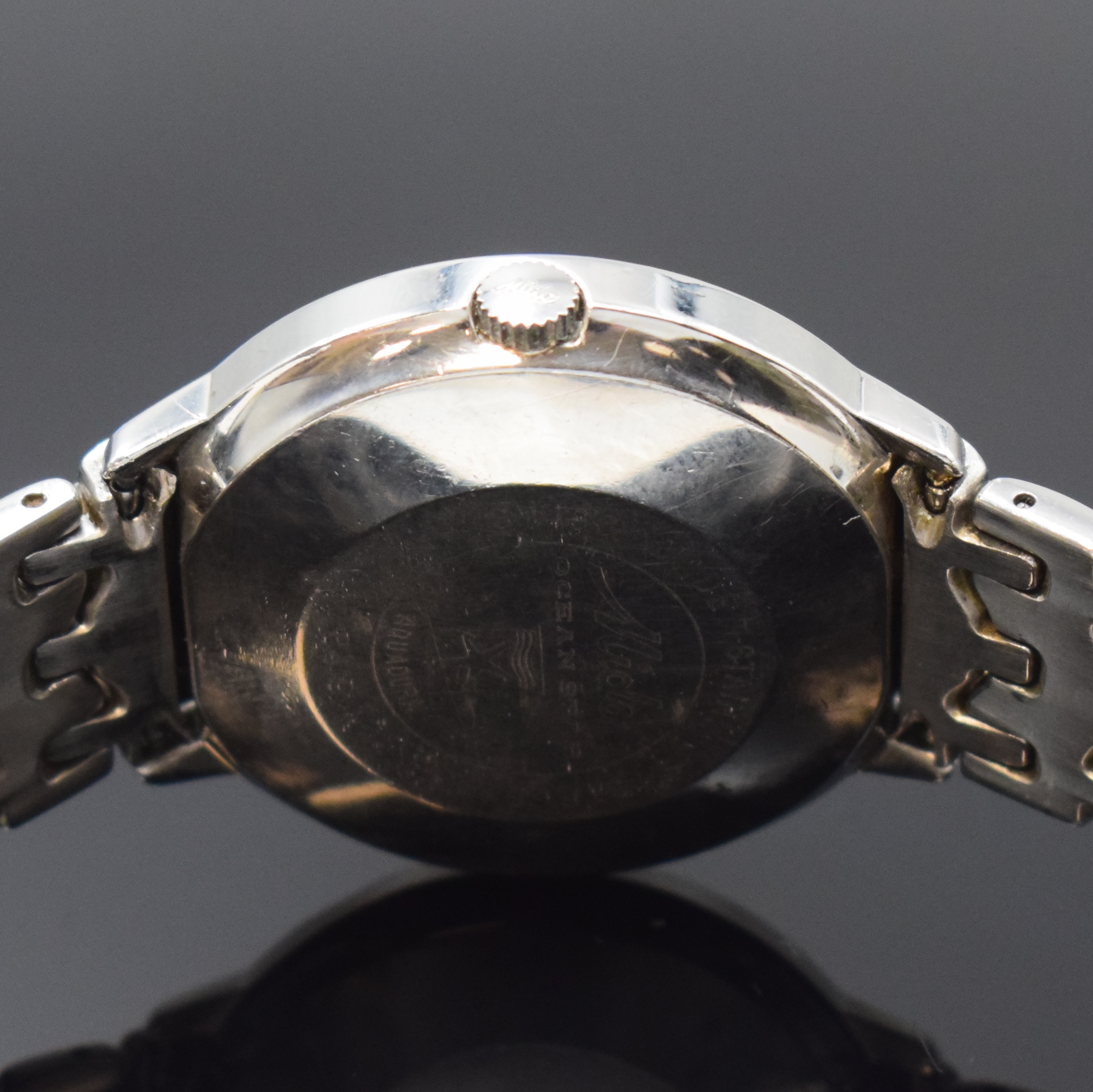 Detail d: MIDO Herrenarmbanduhr Commander Ocean Star Datoday, Schweiz um 2000, Automatik, Edelstahl-Einschalengeh. inkl. orig. Gliederband, lachsfarb. ...