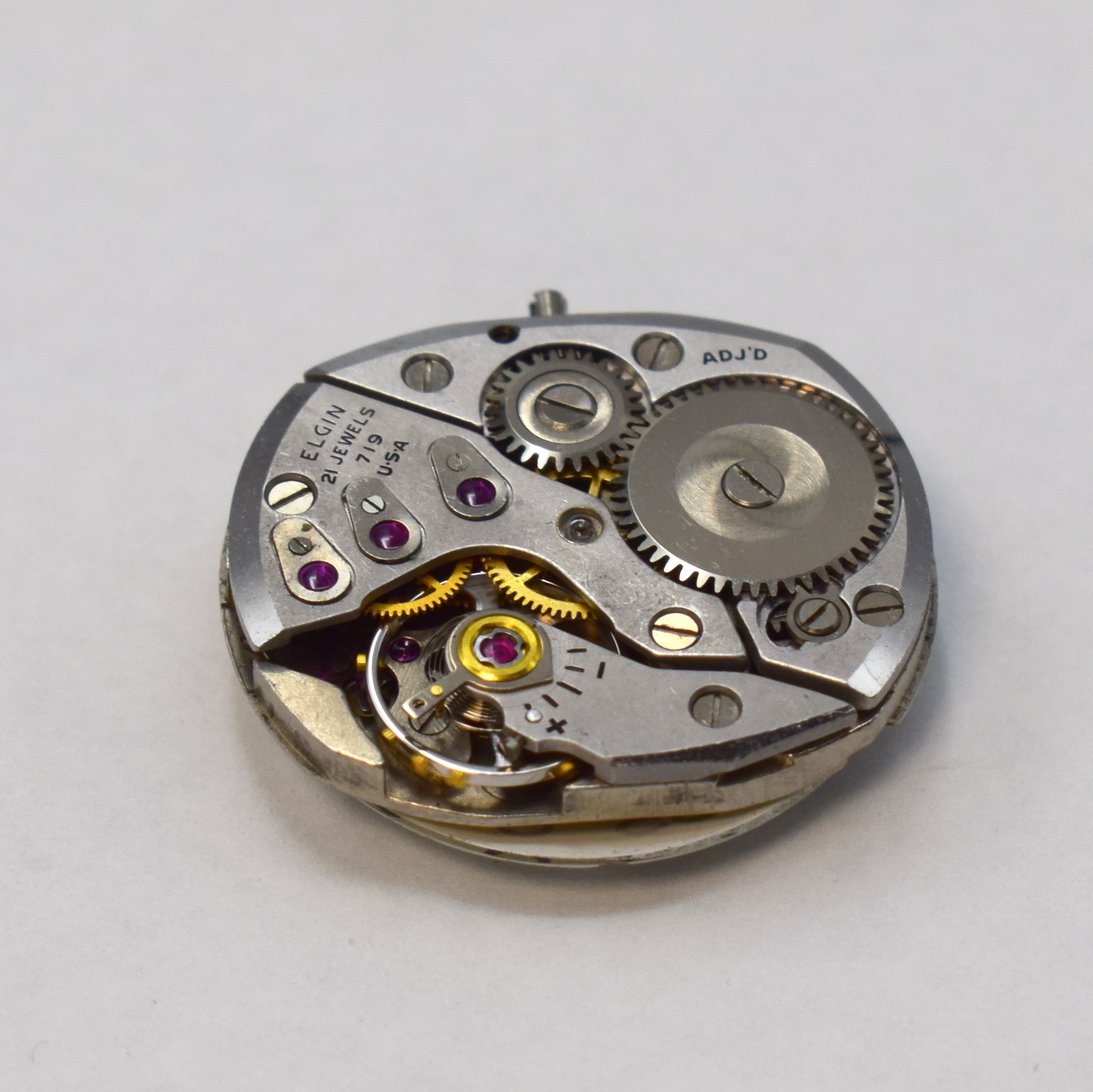 Detail d: LORD ELGIN "Elvis" Direct Reading rechteckige Armbanduhr Referenz 7776 in 14k Gold Filled, USA um 1960, Handaufzug, 2-tlg. Geh., Boden ...