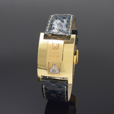 Image LORD ELGIN "Elvis" Direct Reading rechteckige Armbanduhr Referenz 7776 in 14k ...