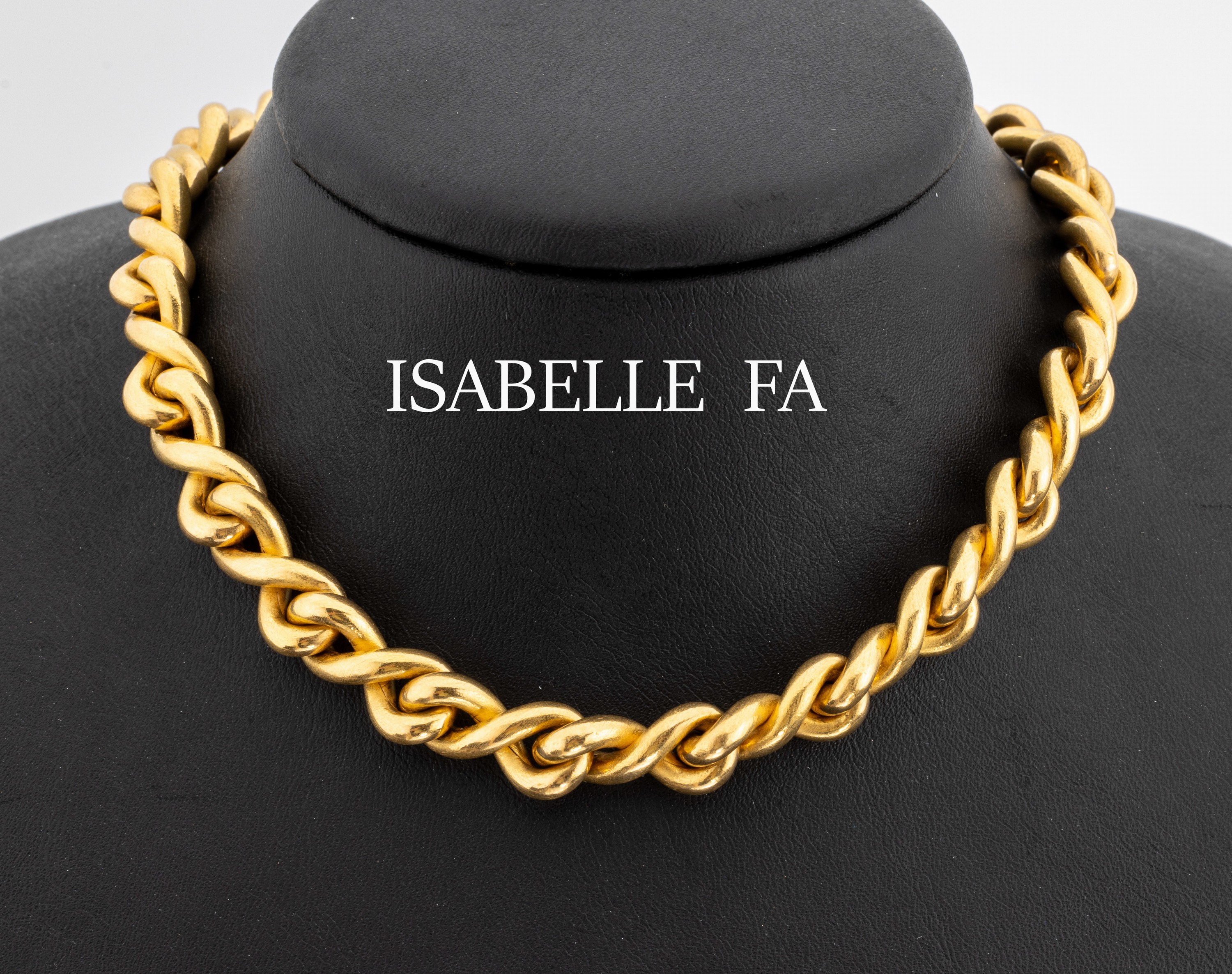 22 kt Gold ISABELLE FA Collier, GG 916/000,qualitätvolle Verarbeitung, ineinander verschlungene Glieder, L. ca. 48 cm, Klappscharnier mit ...