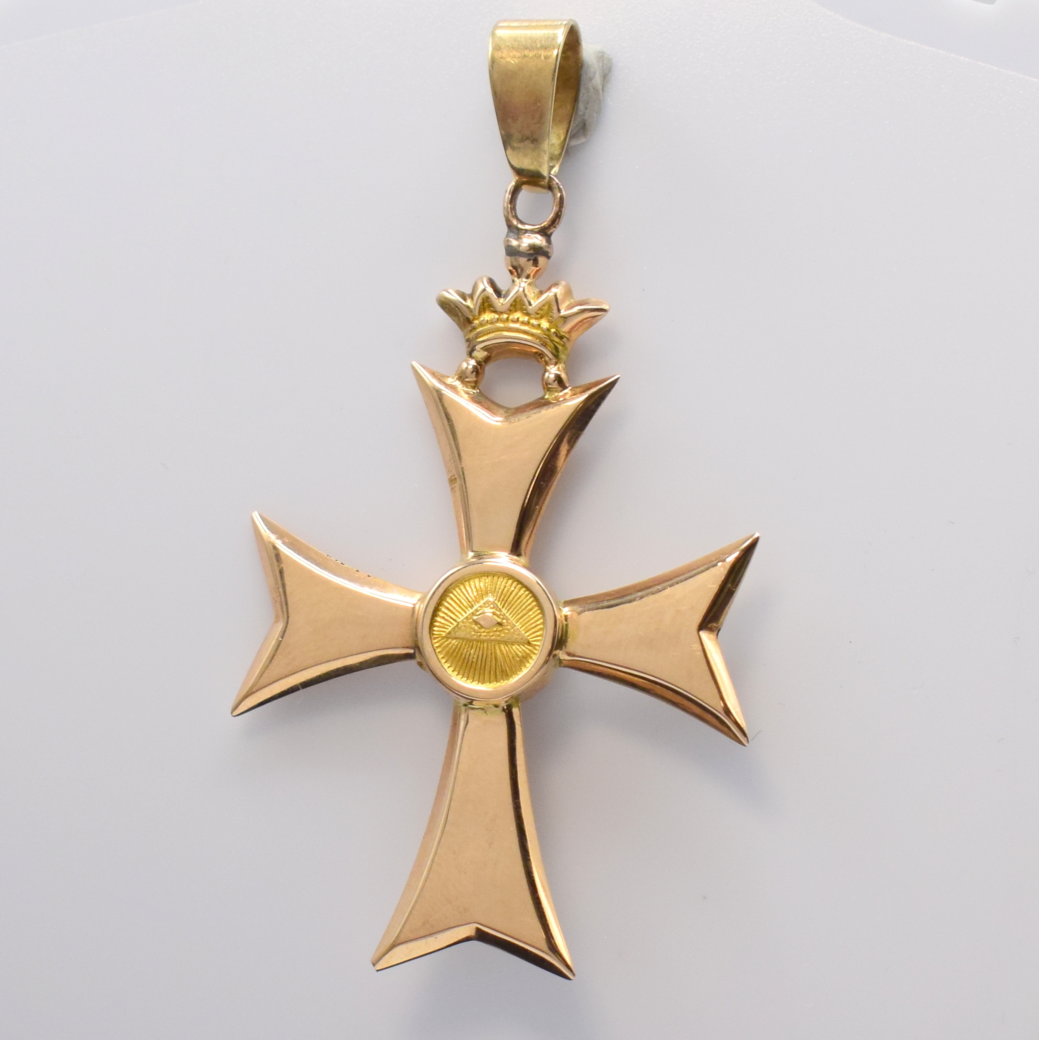 Detail f: HAMILTON Freimaurer Armbanduhr in GG 585/000 und Kreuz zum 3. Reformations-Jbiläum in 8k Gold, USA um 1955, Handaufzug, 2-tlg. Geh., Boden aufgedr., ...