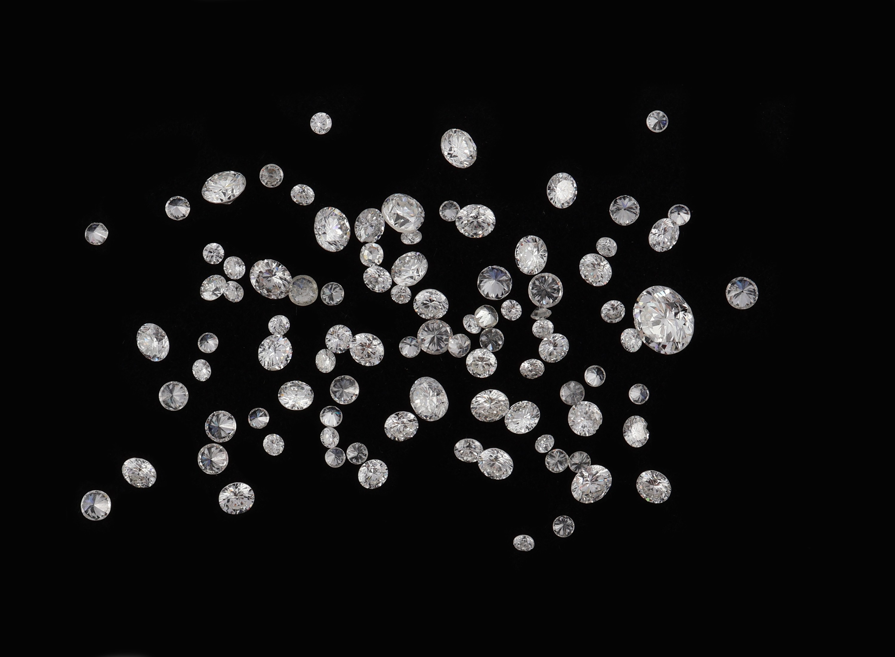 Lot lose Diamanten, zus. ca. 4.32 ct Weiß- l.get.Weiß/si-p, Ausfassware