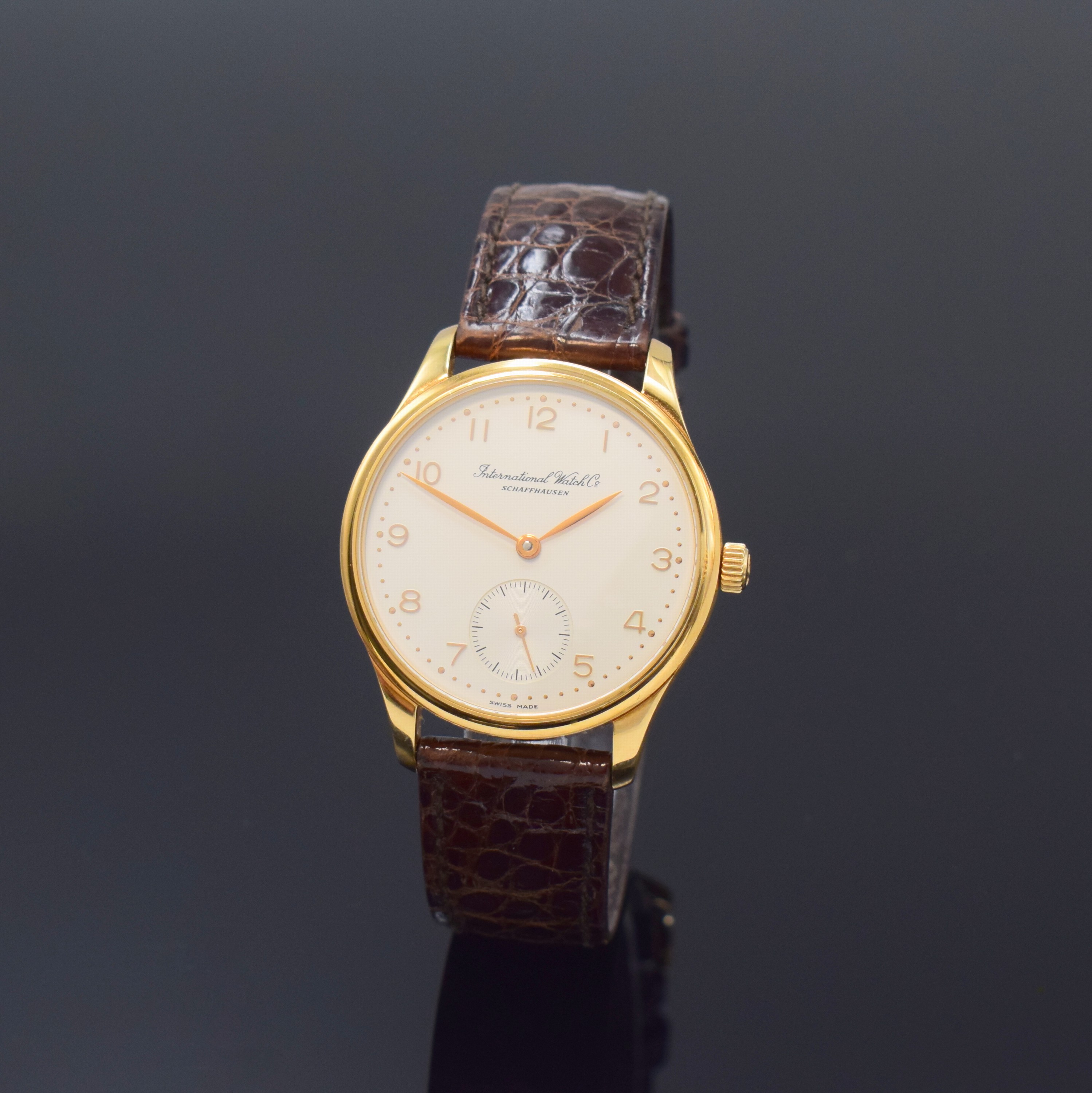IWC seltene Herrenarmbanduhr sogenannte "kleine Portugieser" in RG 750/000 Referenz 3531, Schweiz um 1995, Automatik, 3-teil. Geh. beids. ...