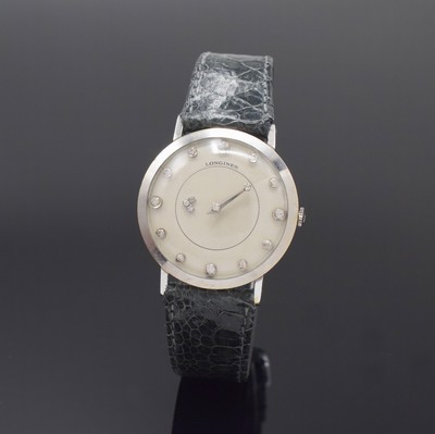 Image LONGINES Mysterieuse Armbanduhr in WG 585/000, Schweiz/USA um 1958, Handaufzug, 2-tlg. ...