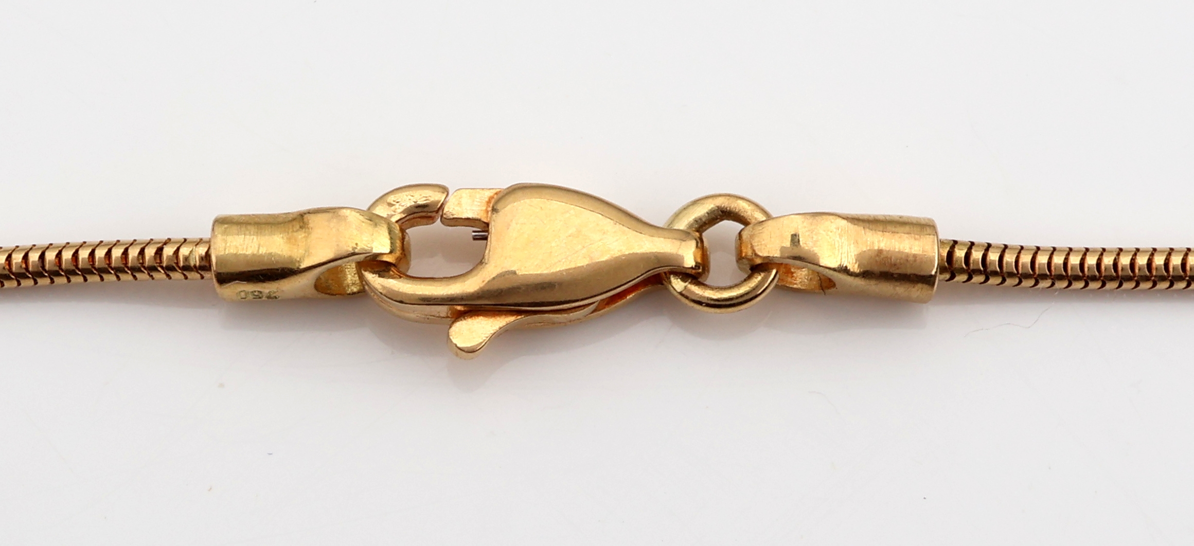 Detail b: 18 kt Gold WEMPE Diamant-Anhänger, GG/WG 750/000, Diamant-Herz ca. 0.40 ct light yellow/si, an 18 kt Gold Schlangenkette, GG 750/000, L ca. 42 cm, ...