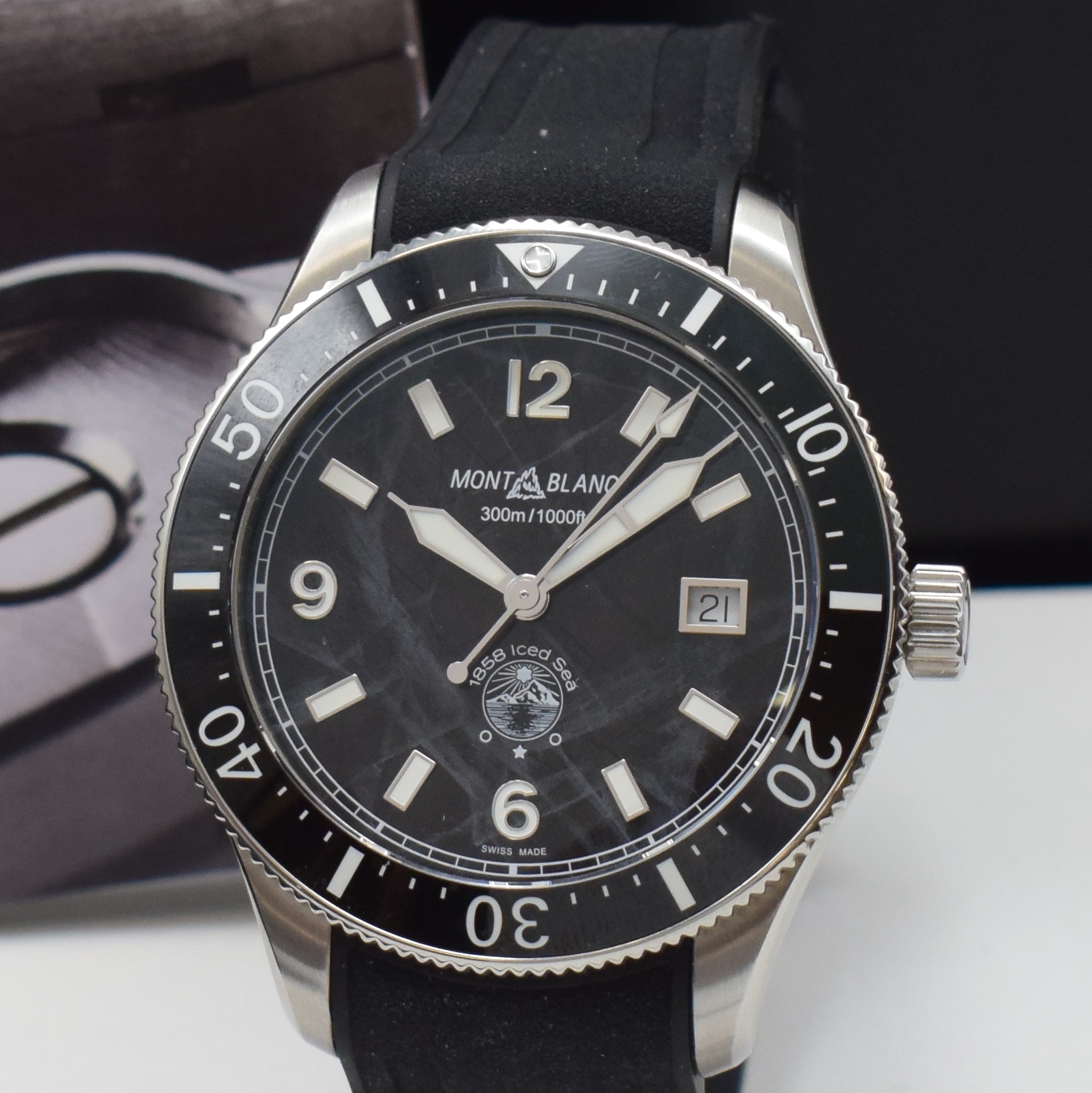 Detail a: MONTBLANC ungetragene Herrenarmbanduhr Iced Sea Referenz 129372, Schweiz verk. lt. beil. Pap. 04/2024, Automatik, Edelstahlgeh. inkl. orig. ...