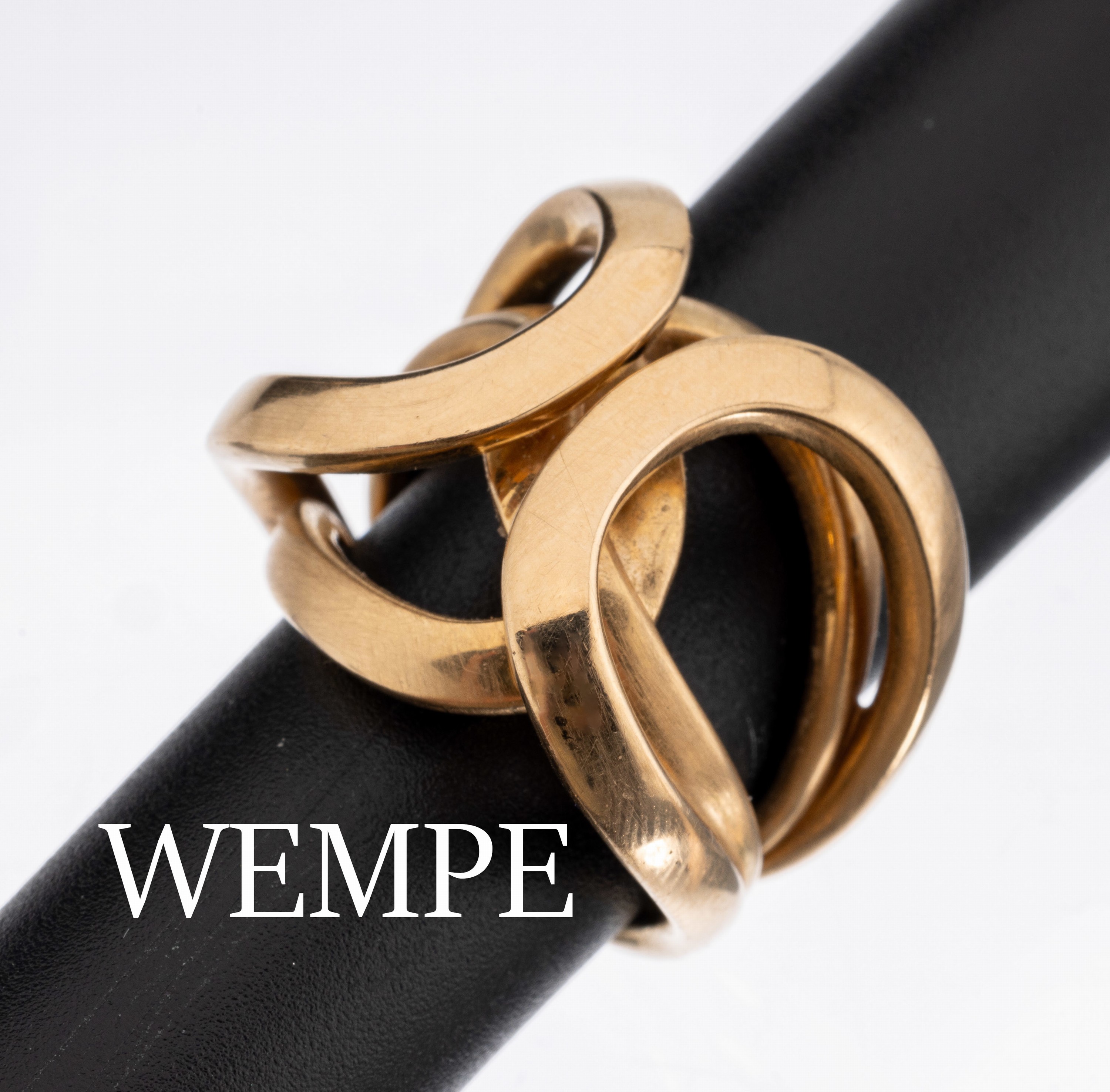 18 kt Gold WEMPE by KIM Ring, GG 750/000, Modell Sensual Golden Bridge, qualitätvolle Verarbeitung, RW 53, ca. 27.0 g, sign.