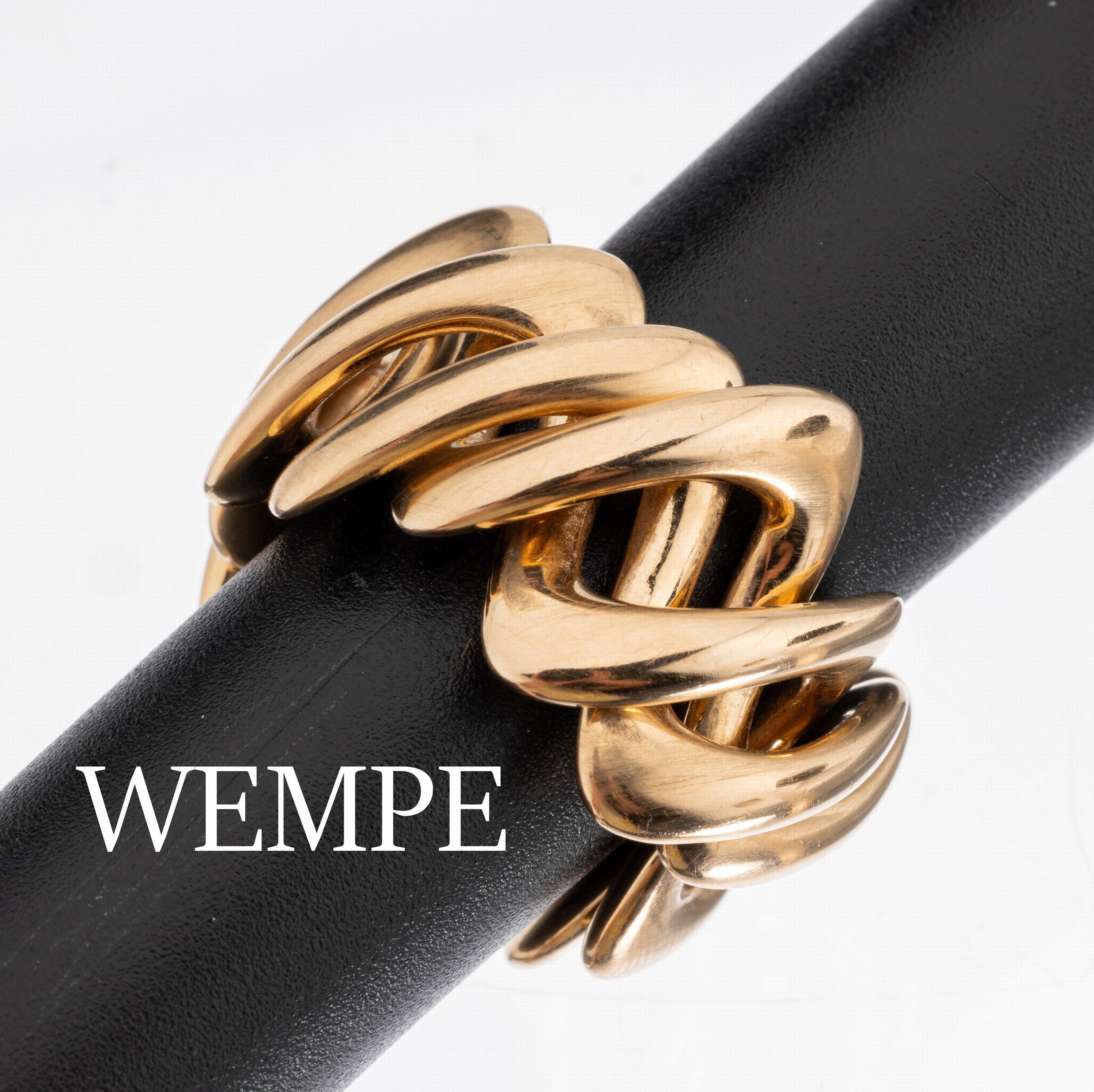 18 kt Gold WEMPE by KIM Ring, RoseG 750/000, Modell Dream Dancer, 3 frei bewegliche Ringe ineinander verschlungen, abstrakte Gestaltung, RW 55, ca. ...
