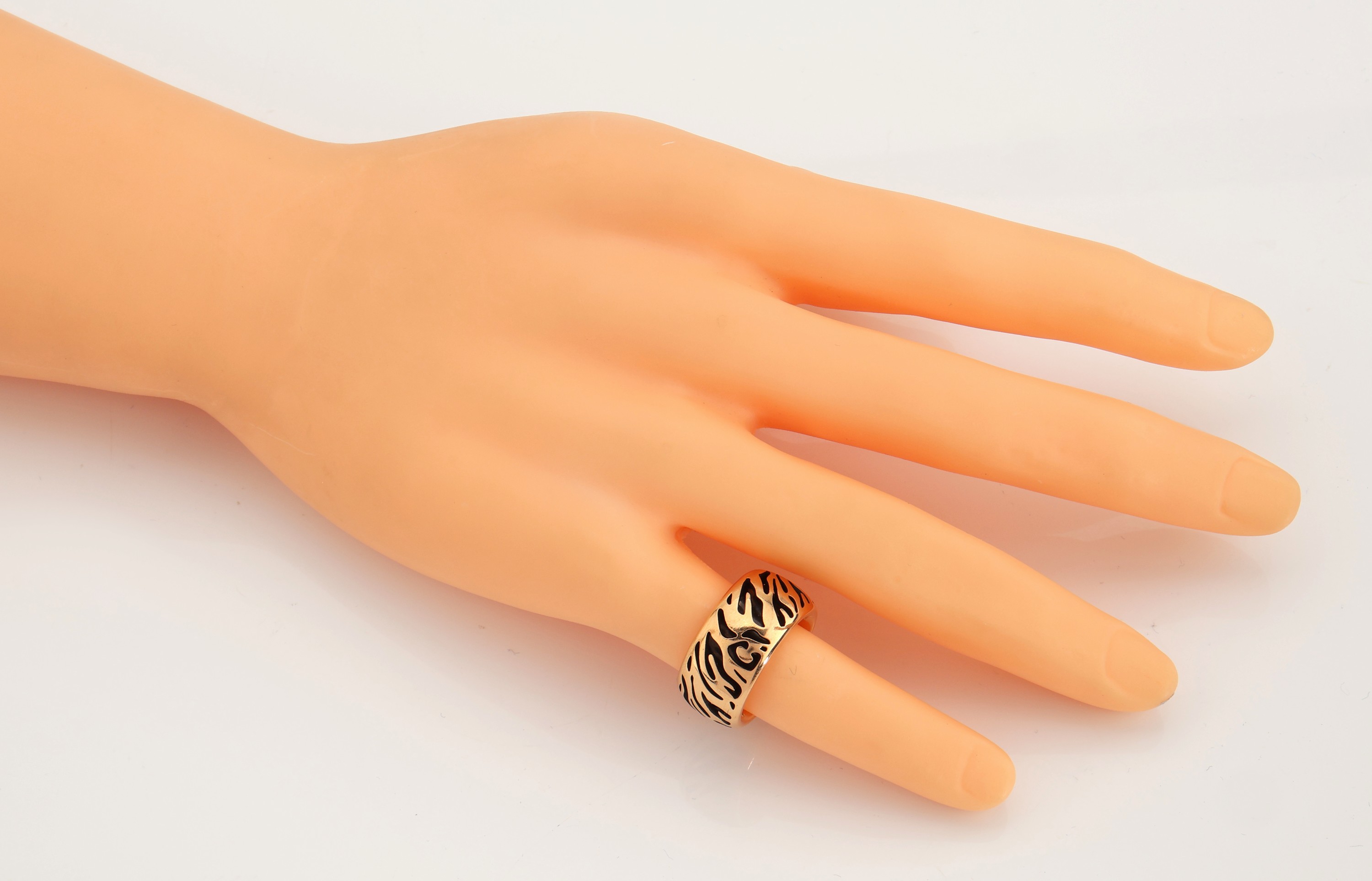 Detail e: 18 kt Gold WEMPE by KIM Ring, GG 750/000, Modell Sensual Safari Tiger, durchbrochen gearbeitet, RW 55, ca. 16.4 g, sign.