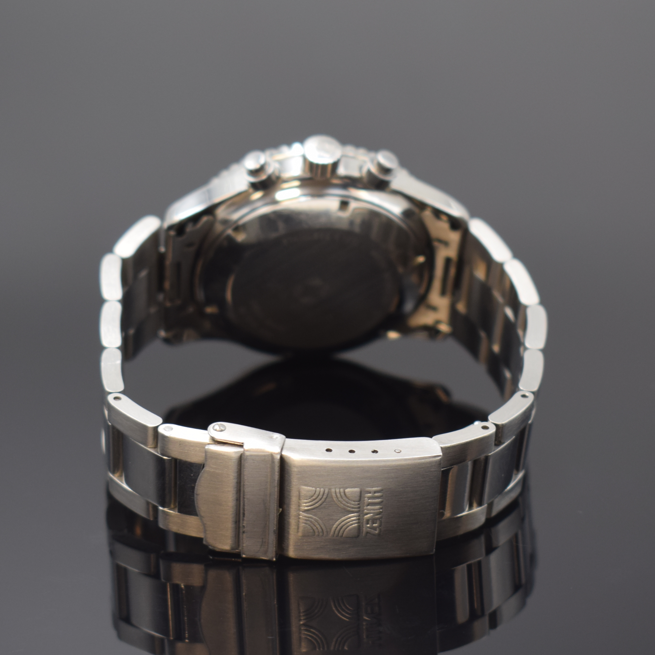 Detail b: ZENITH Schaltradchronograph De Luca Referenz 02.1310.400, Automatik, Schweiz um 1992, Edelstahlgeh. inkl. orig. Gliederband m. Faltschl. und ...