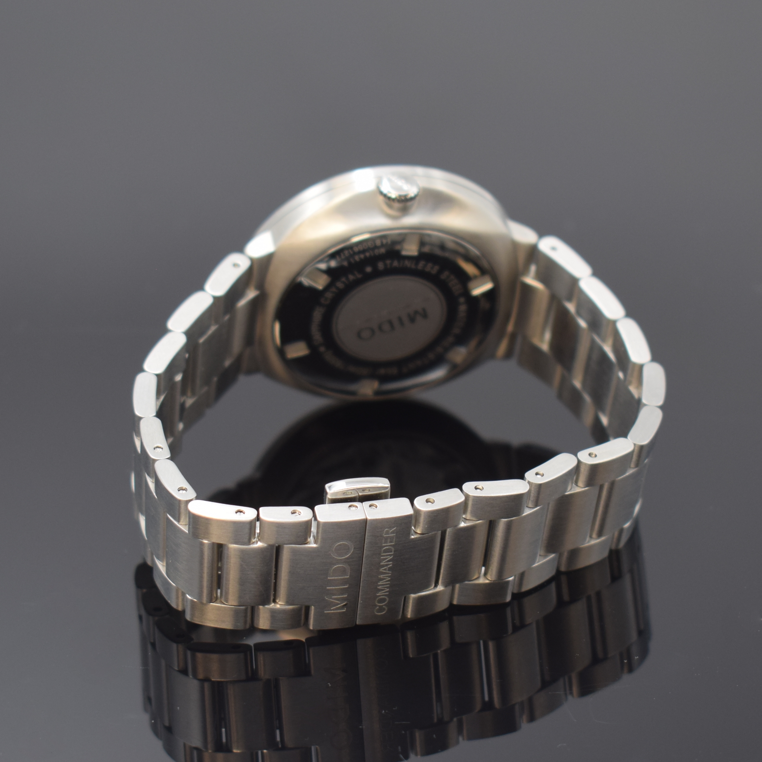 Detail b: MIDO Armbandchronometer Datoday Referenz M014431, Automatik, Schweiz um 2010, Edelstahlgeh. inkl. Gliederband m. dopp. Faltschl., Boden verschr., ...