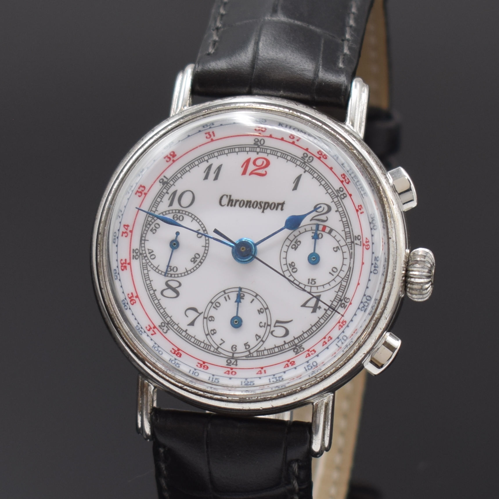 Detail a: CHRONOSPORT seltener Armbandchronograph in Sterlingsilber, Handaufzug, Schweiz wohl aus Restbeständen in geringer Stückzahl gefertigt um 1996, ...