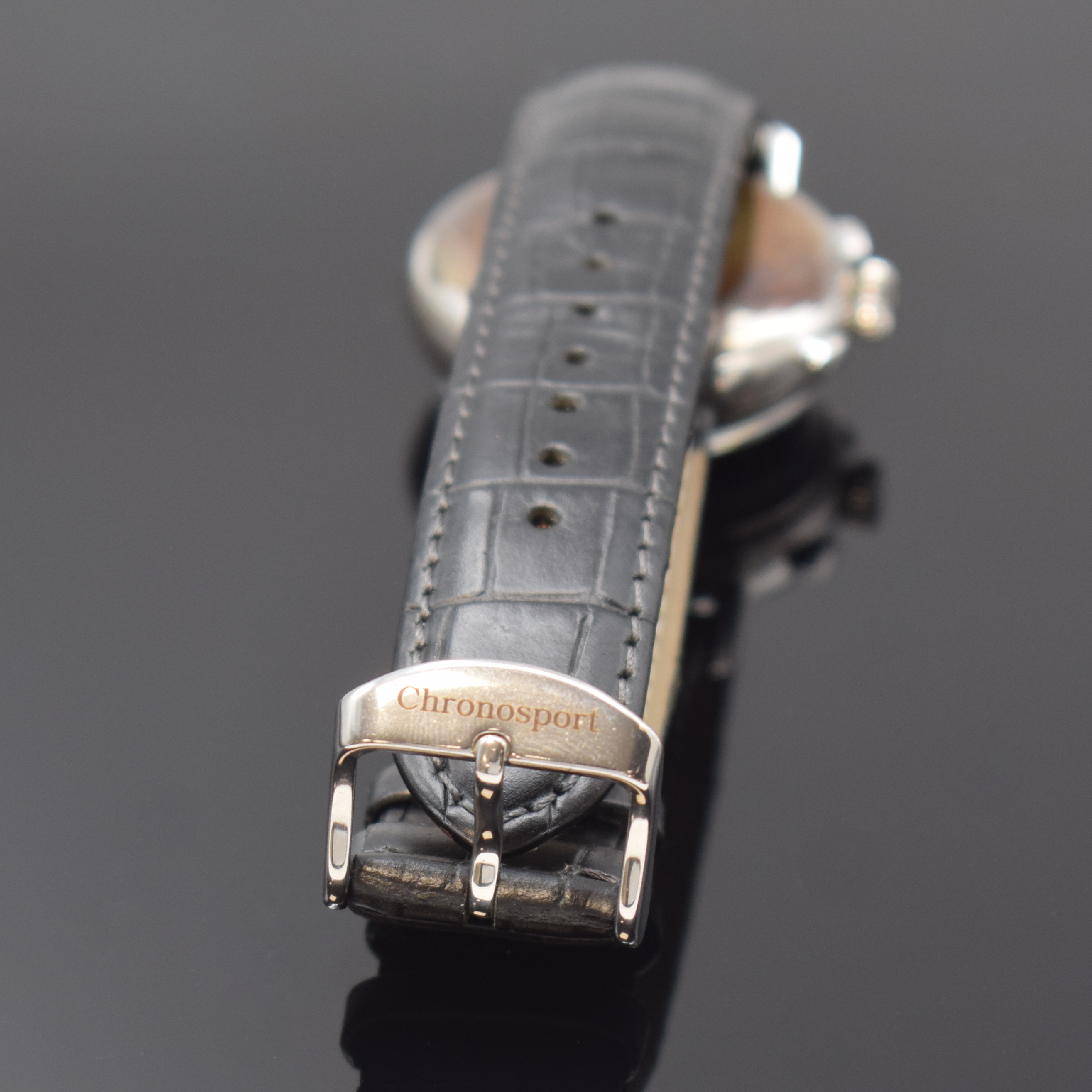 Detail b: CHRONOSPORT seltener Armbandchronograph in Sterlingsilber, Handaufzug, Schweiz wohl aus Restbeständen in geringer Stückzahl gefertigt um 1996, ...