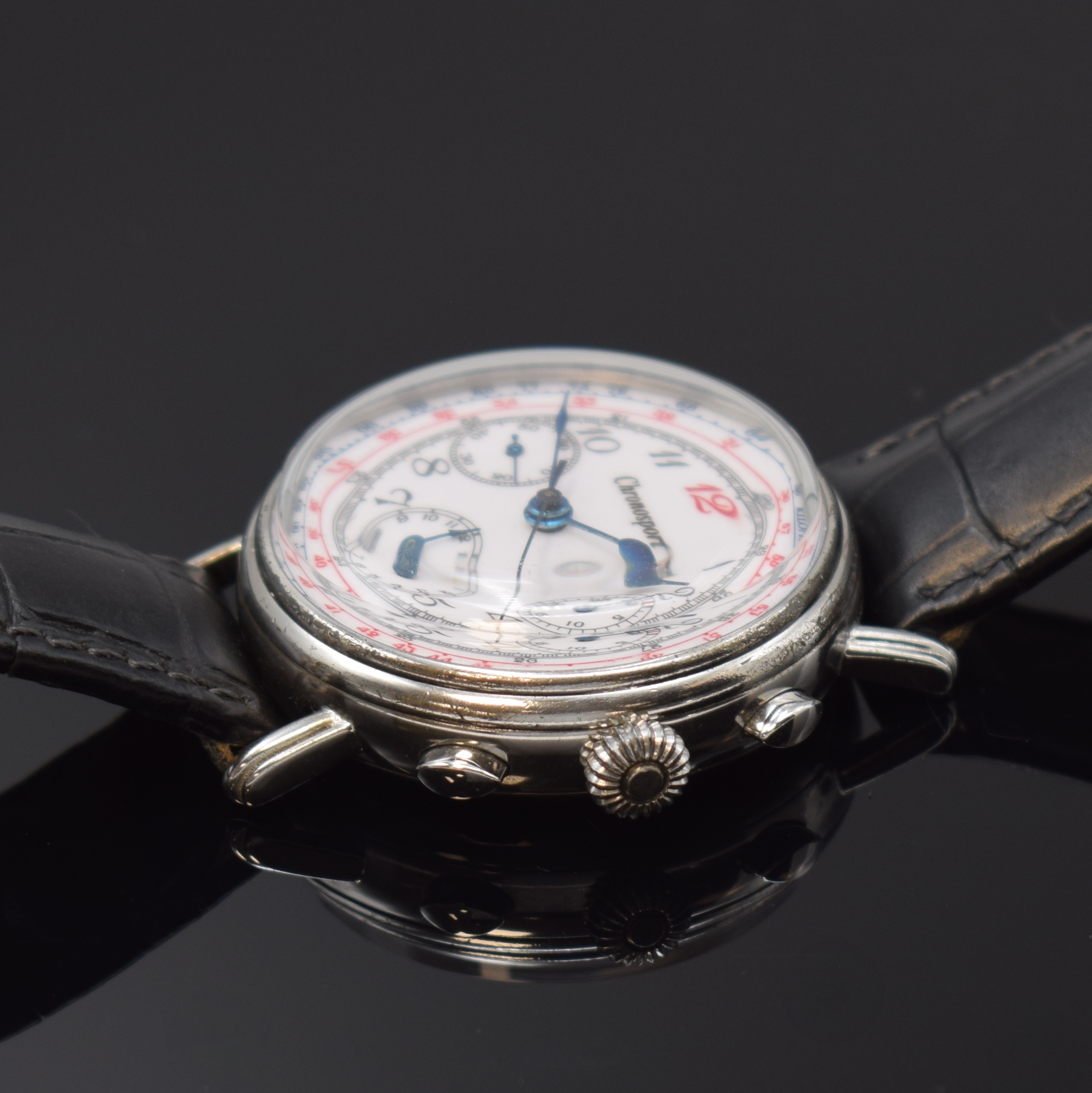 Detail c: CHRONOSPORT seltener Armbandchronograph in Sterlingsilber, Handaufzug, Schweiz wohl aus Restbeständen in geringer Stückzahl gefertigt um 1996, ...